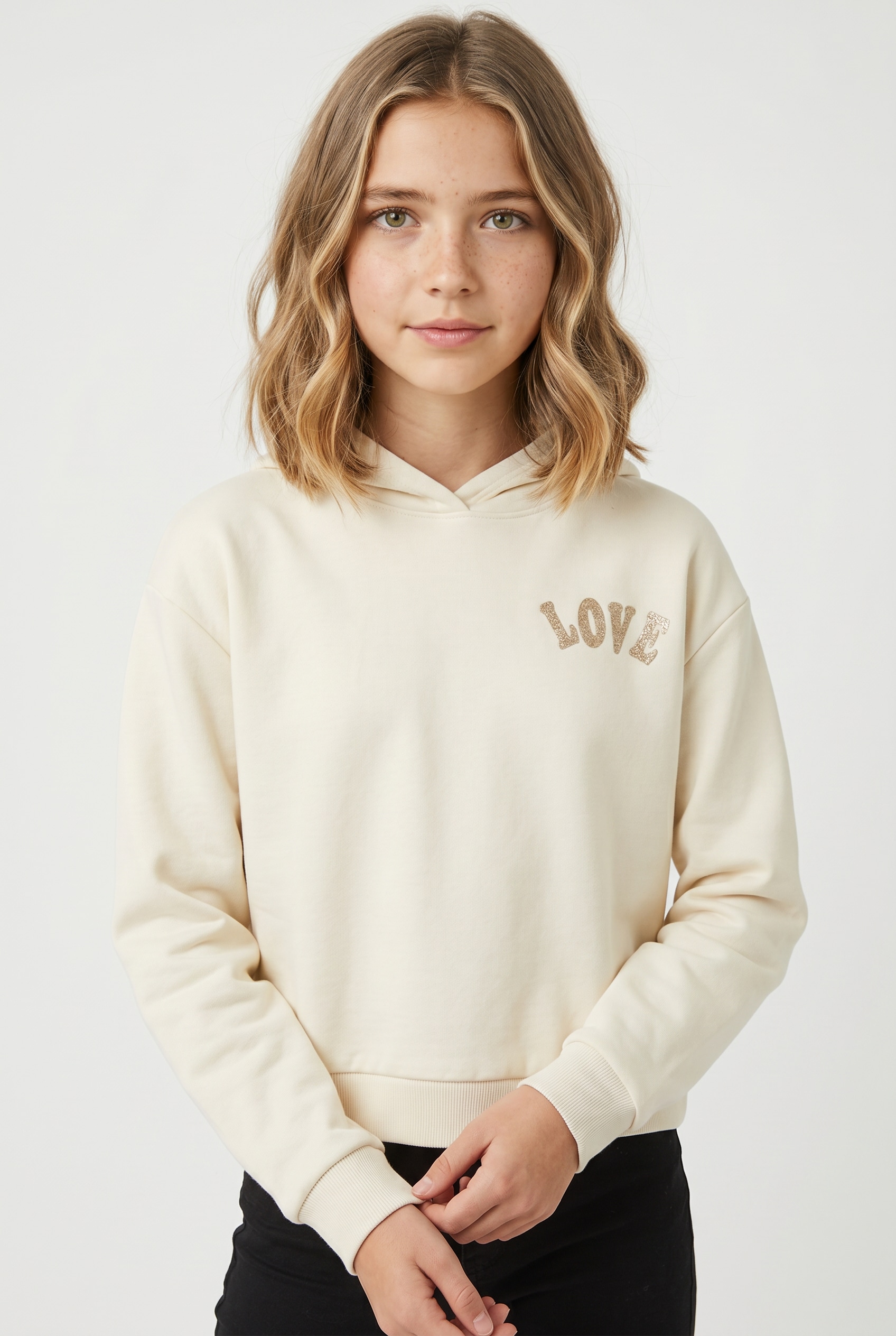 Name It Kapuzensweatshirt »NKFKALI LS SH BOXY SWE WH BRU PS NOOS«, Baumwollmischung, regular fit
