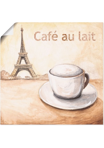 Poster »Café au lait in Paris«, Kaffee Bilder, (1 St.)