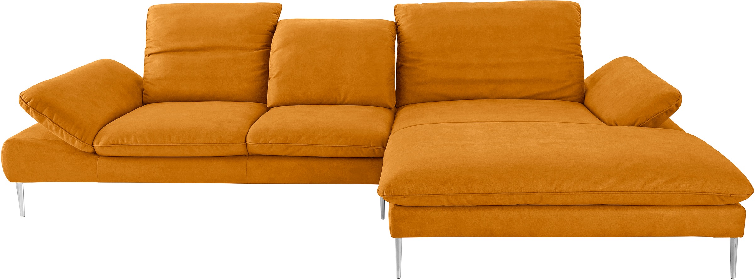 W.SCHILLIG Ecksofa »enjoy&MORE, Designsofa, bequem, zeitlos und elegant, L-Form«, mit Sitztiefenverstellung, Füße Chrom glänzend, Breite 340 cm