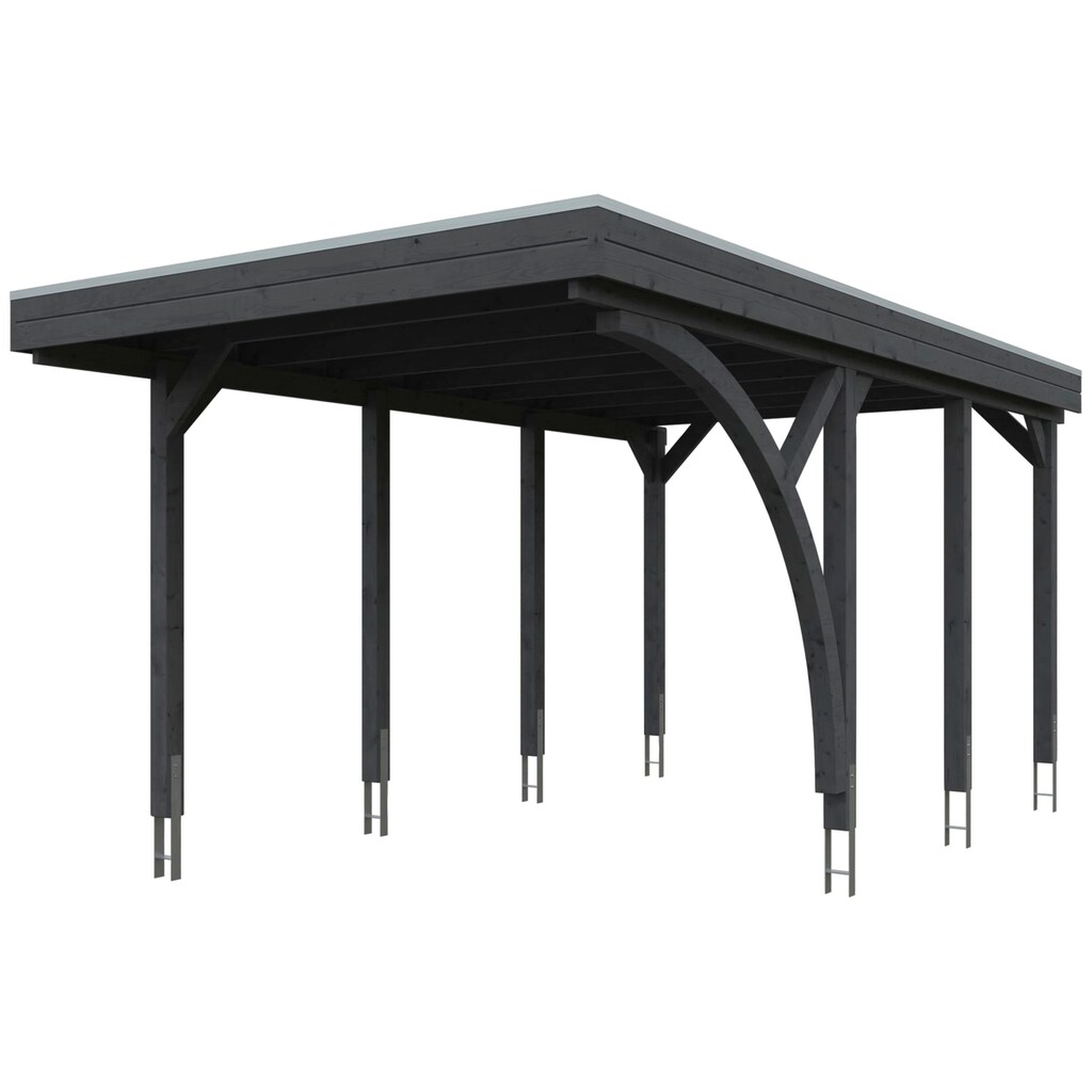 Skanholz Einzelcarport »Friesland Set 5«, Fichtenholz, 270 cm, dunkelgrau