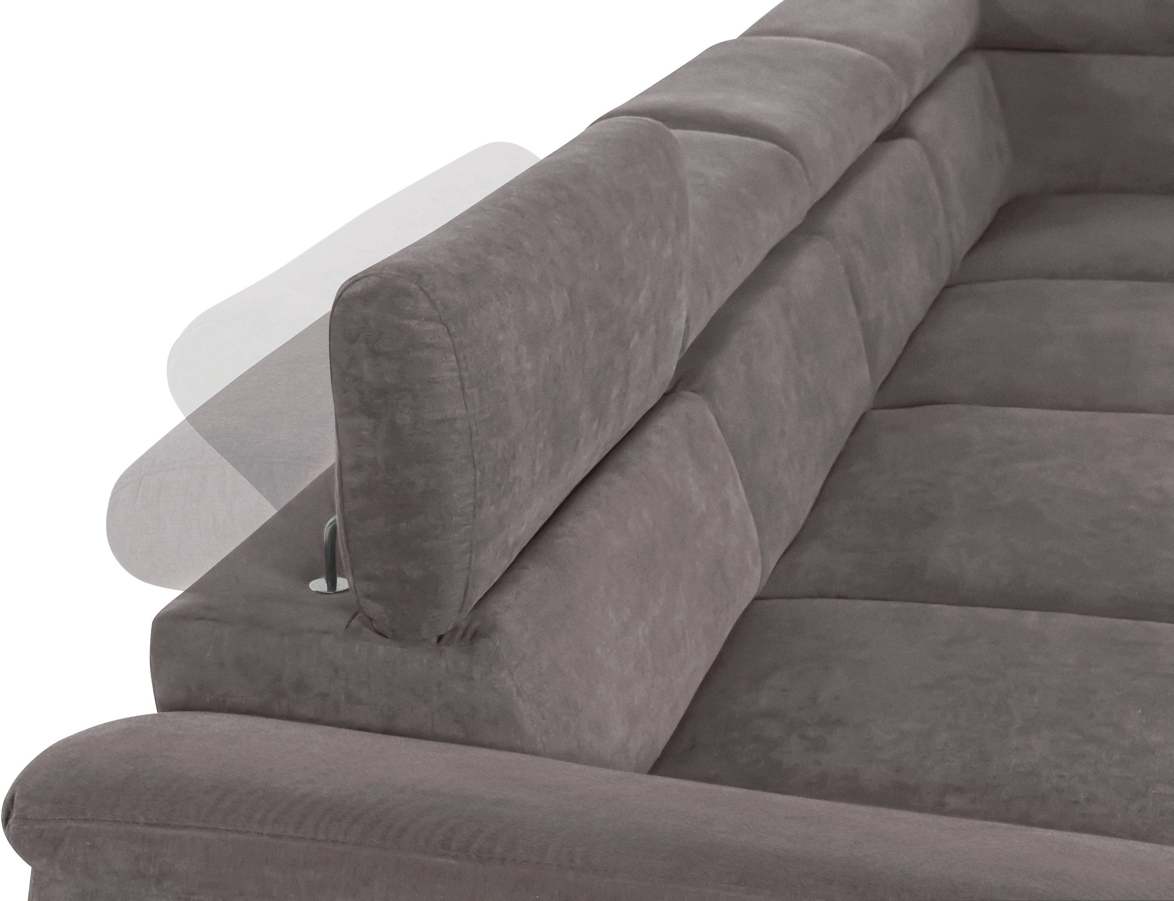 COTTA Polstergarnitur »Komaris U-Form«, (Set), Set bestehend aus: Wohnlandschaft mit Kopfteilverstellung & Hocker