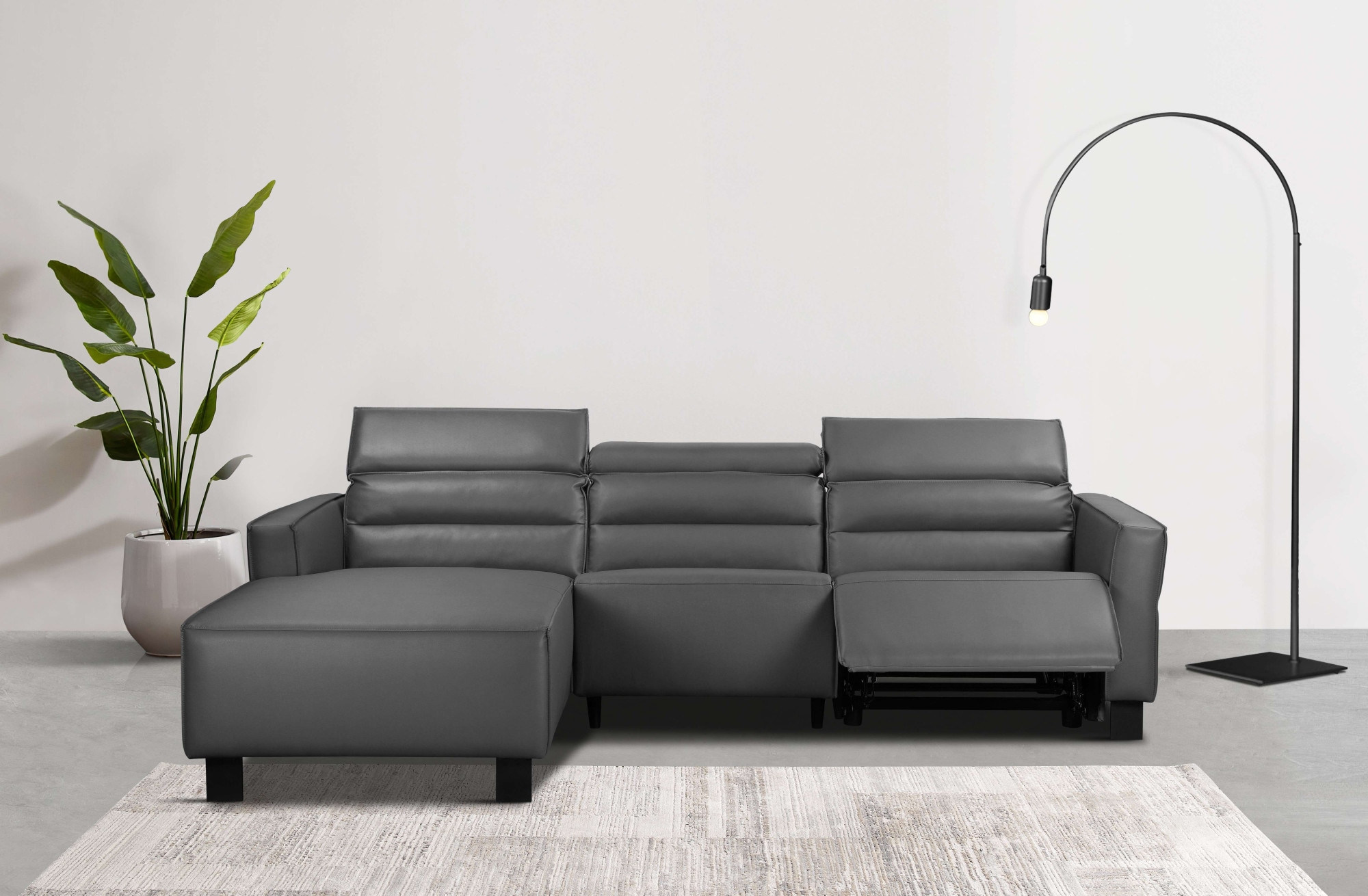 Home affaire Ecksofa »Carpari, L-Form, 263 cm, manuelle o. elektrische Rela günstig online kaufen