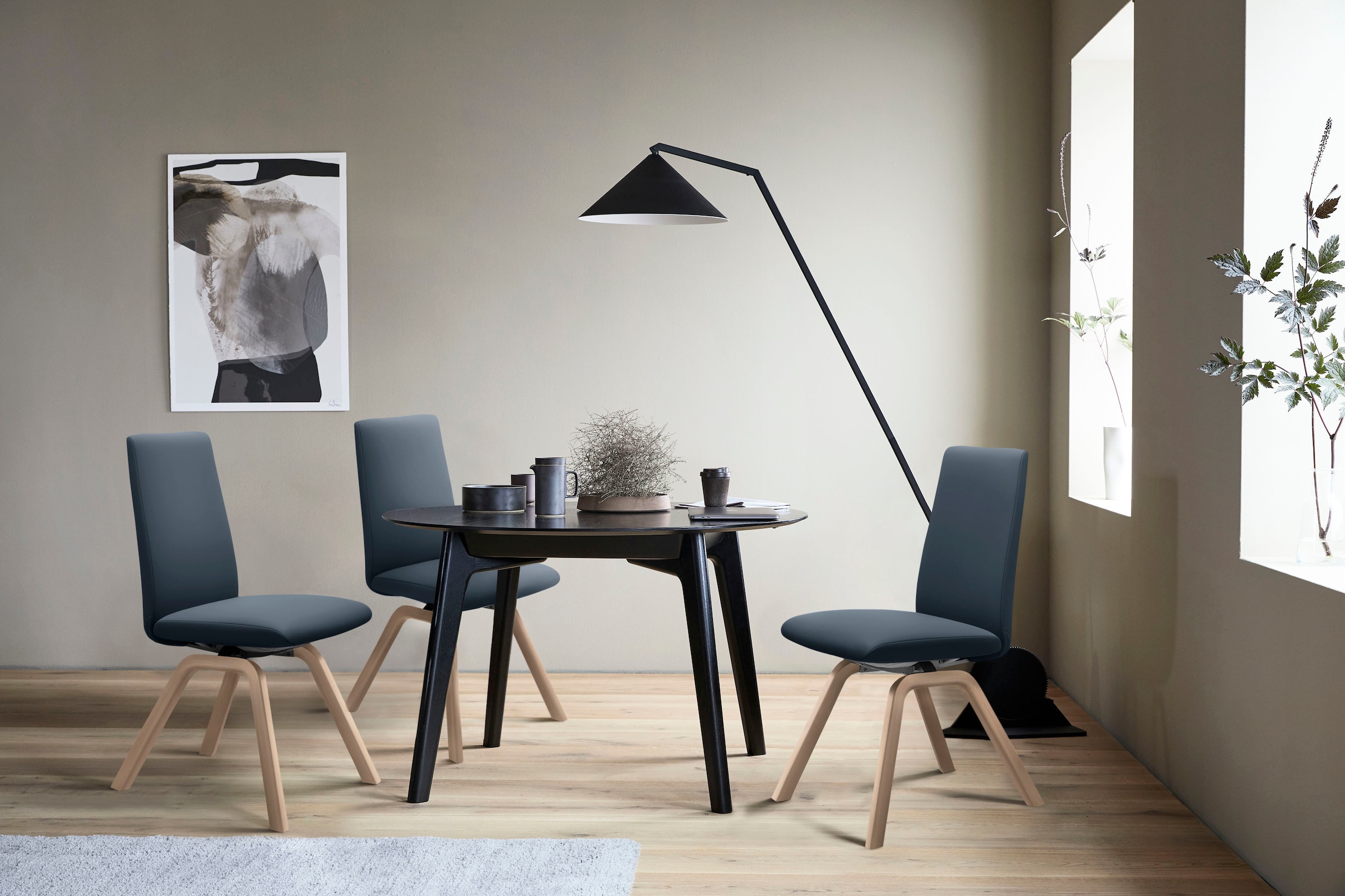 Stressless® Polsterstuhl »Laurel«, Leder PALOMA, Low Back, Größe L, mit schräggestellten Beinen in Schwarz