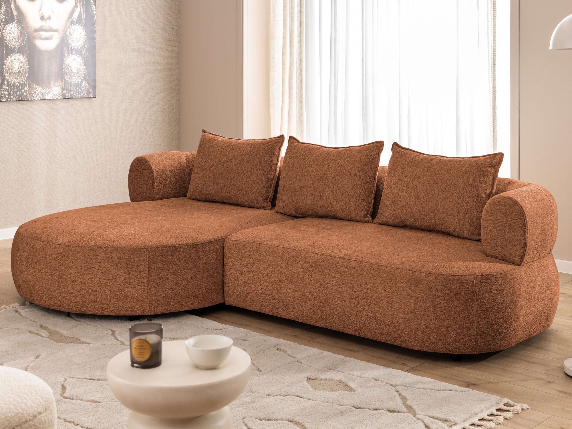 Home affaire Ecksofa »LUSSAC L-Form Design-Sofa mit Zierkissen, Maße B/T/H: günstig online kaufen