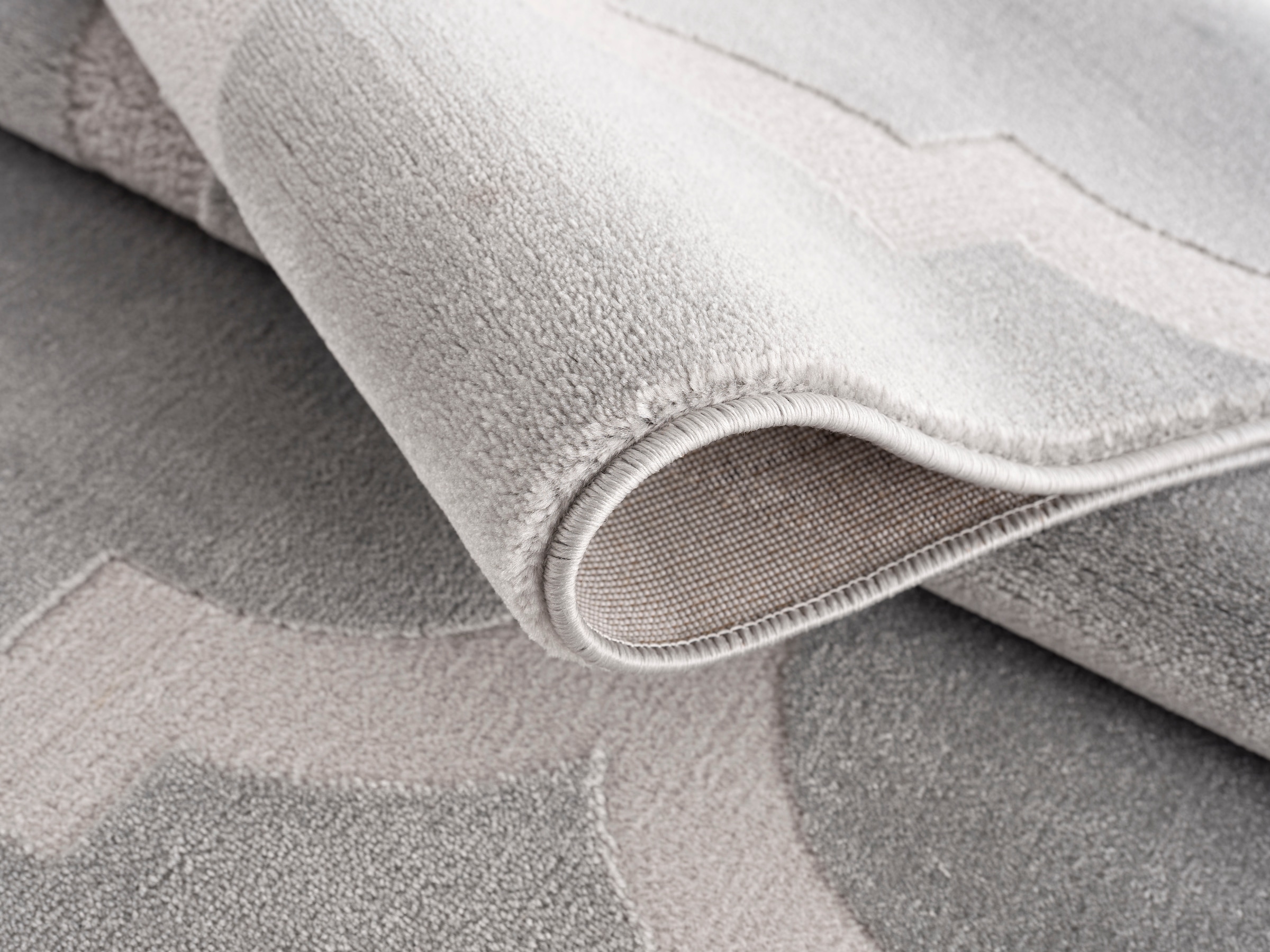 Home affaire Teppich »Fenris«, rechteckig, 12 mm Höhe, Konturenschnitt, 3D-Design, flacher Teppich, Kurzflor, weich, elegant
