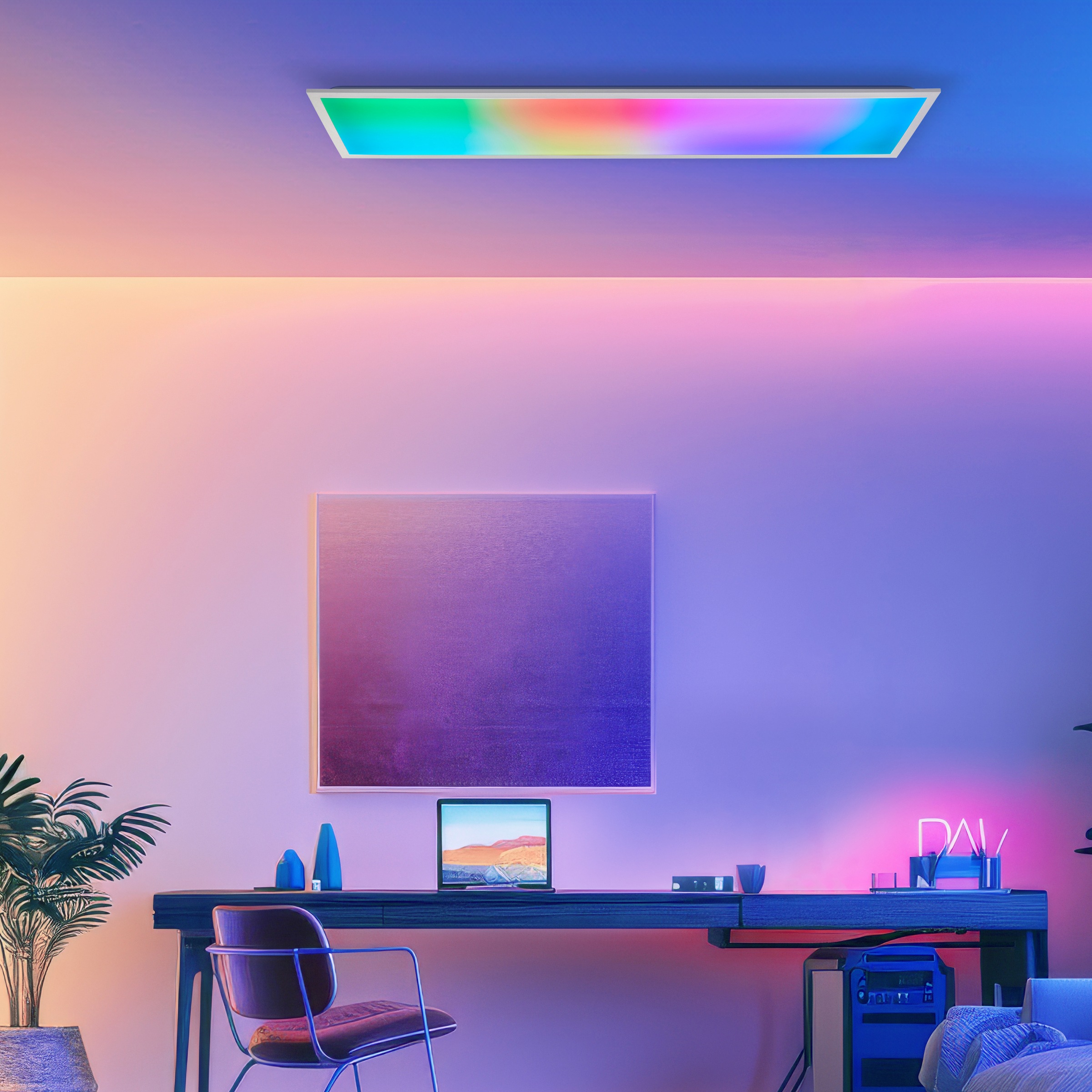 Brilliant LED Deckenleuchte »Briston«, Aufbaupaneel, 120 x 30 cm, 3700 lm, günstig online kaufen