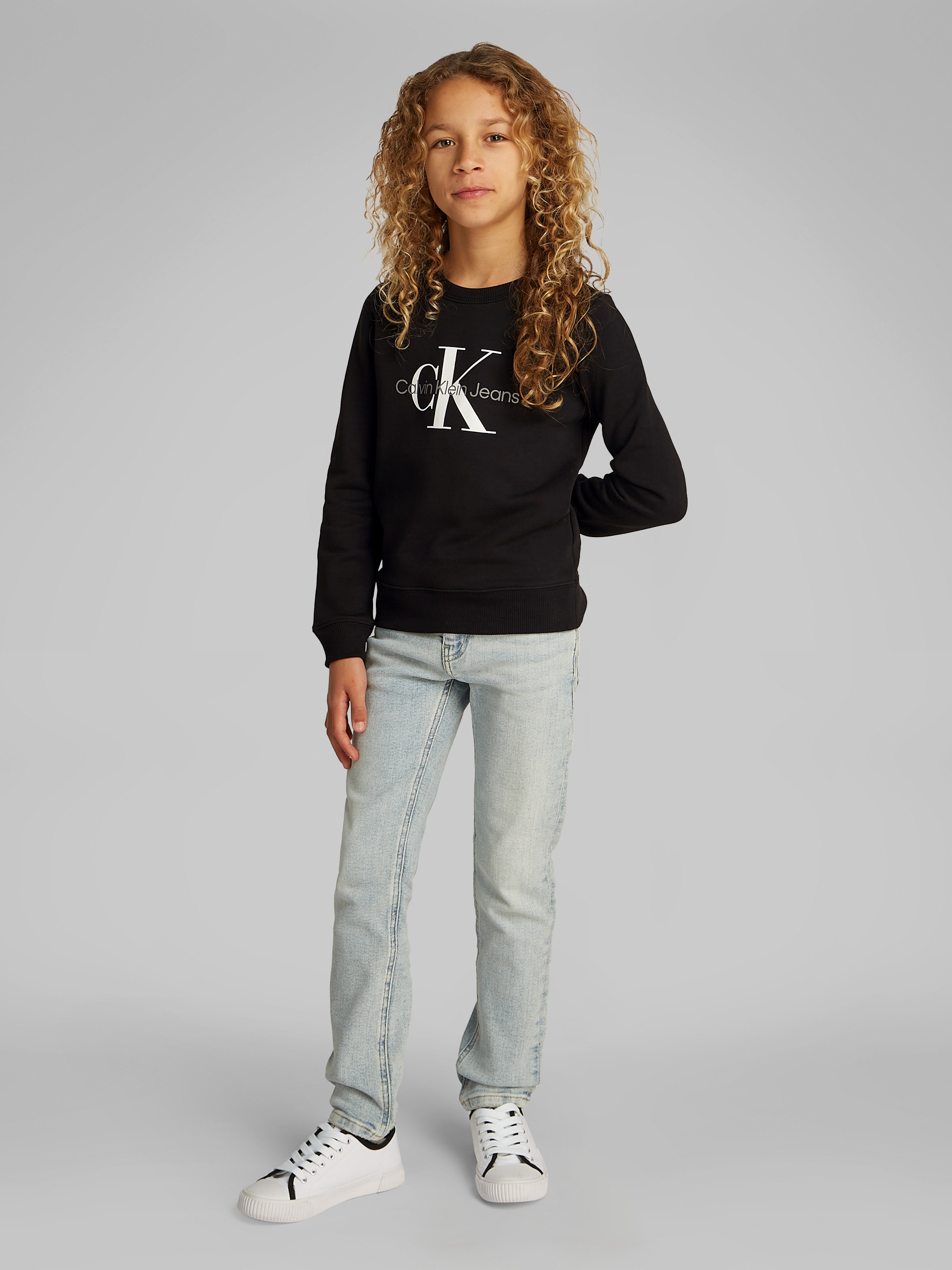 Calvin Klein Jeans Sweatshirt »CK Monogram Terry Cn«, für Kinder bis 16 Jahre und mit Logodruck