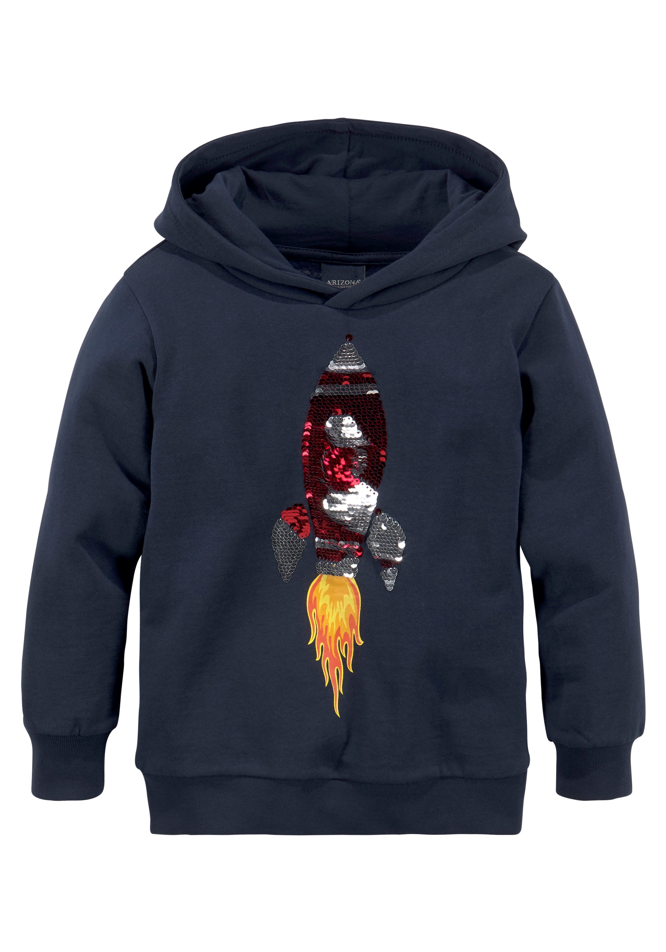[Verschiedenes Produktsortiment!] KIDSWORLD Kapuzensweatshirt, mit Rakete aus kaufen online Wendepailletten
