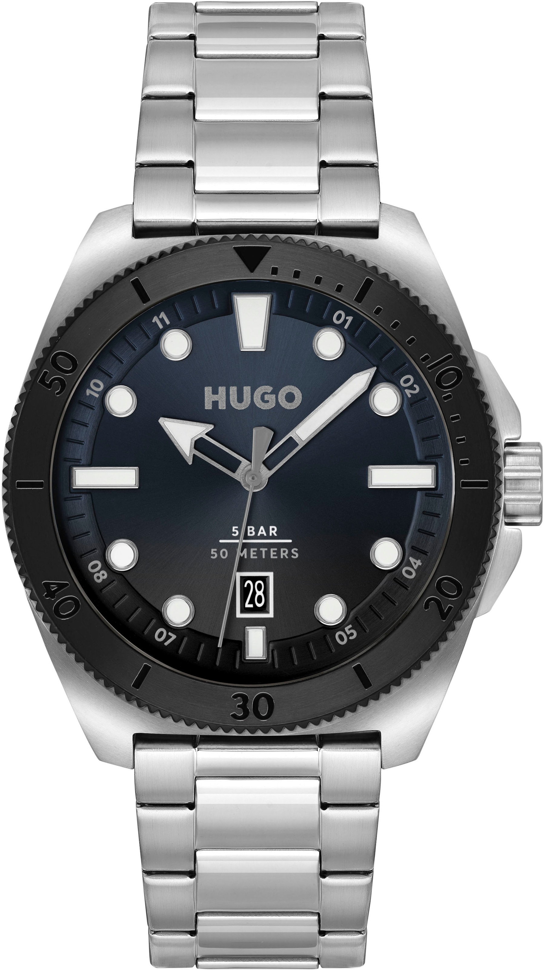 HUGO Quarzuhr »#VISIT, 1530305«, Armbanduhr, Herrenuhr, Datum, Mineralglas, anlog