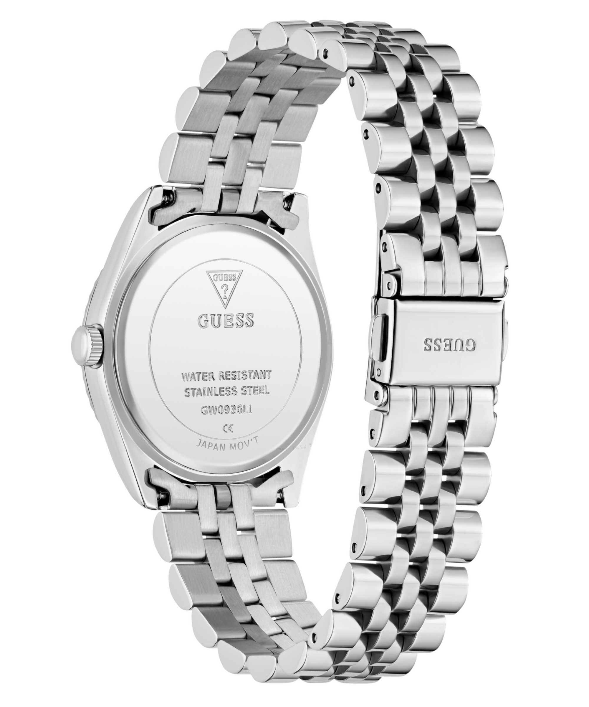 Guess Quarzuhr »JADA«, Armbanduhr, Damenuhr, Edelstahlarmband, Datum