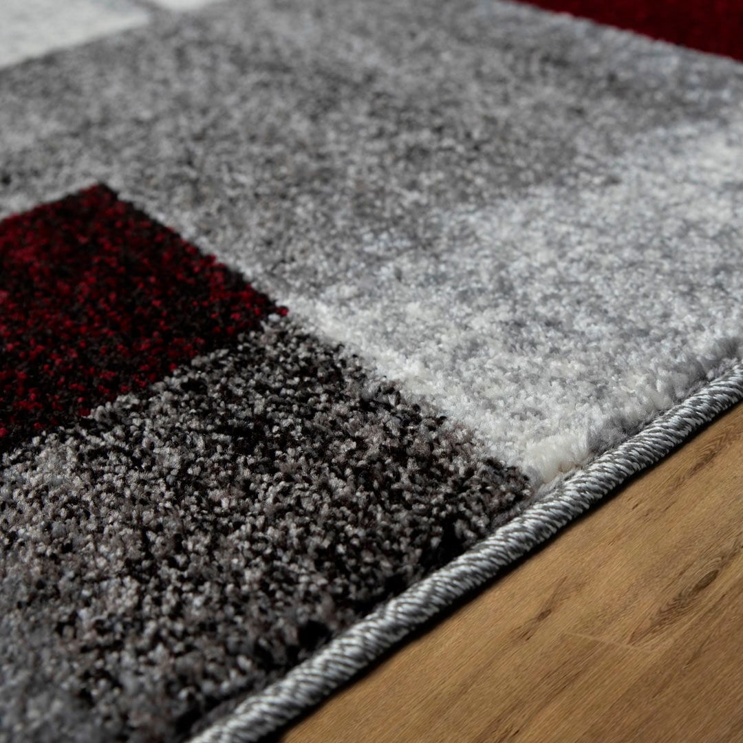 my home Teppich »Corine«, rechteckig, 9 mm Höhe, mit besonders weichem Flor, Kurzflor, modernes Karo-Design, grafisch
