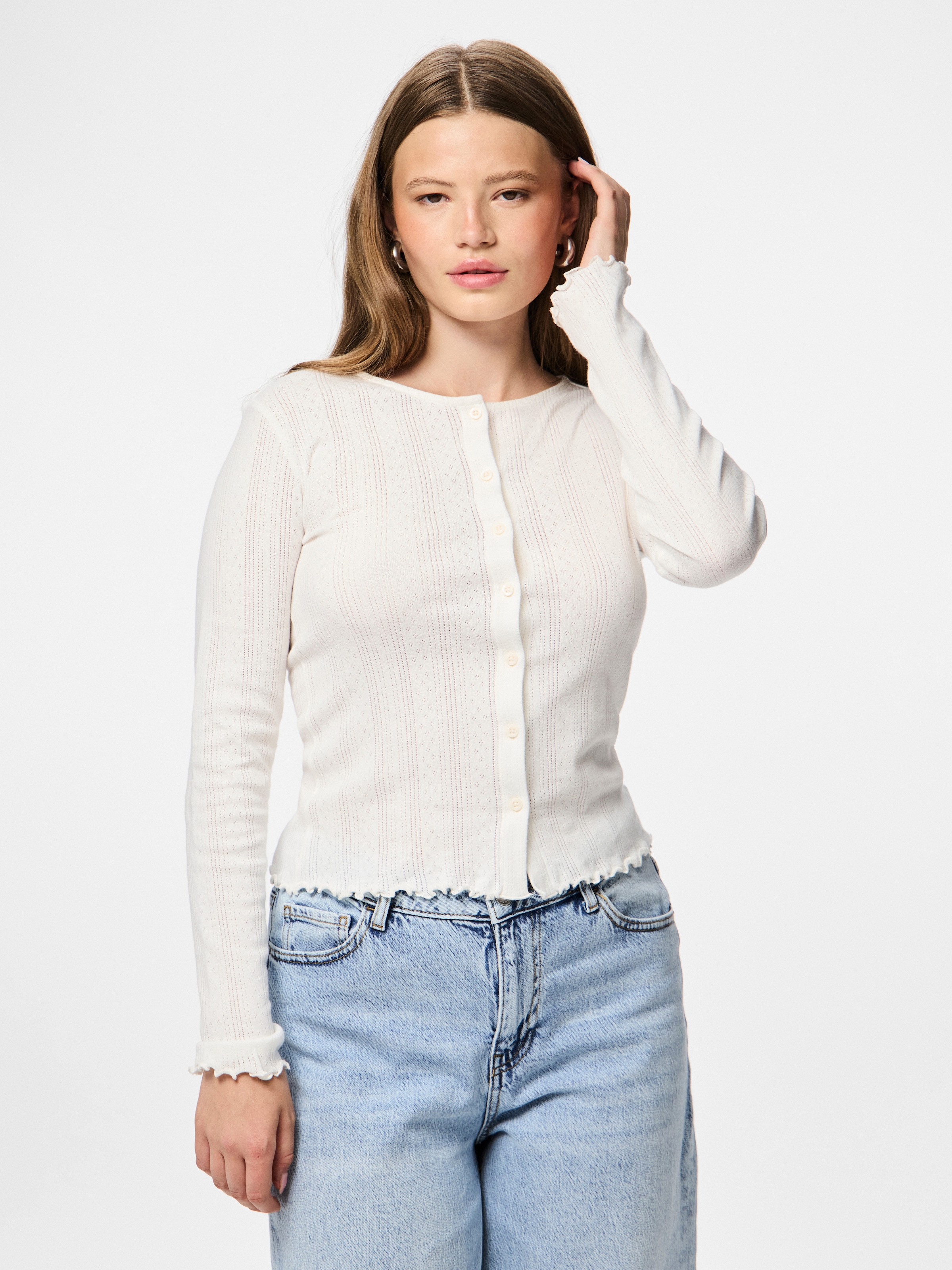 pieces Strickjacke »PCMARIE LS POIN CARDIGAN JRS NOOS BC«