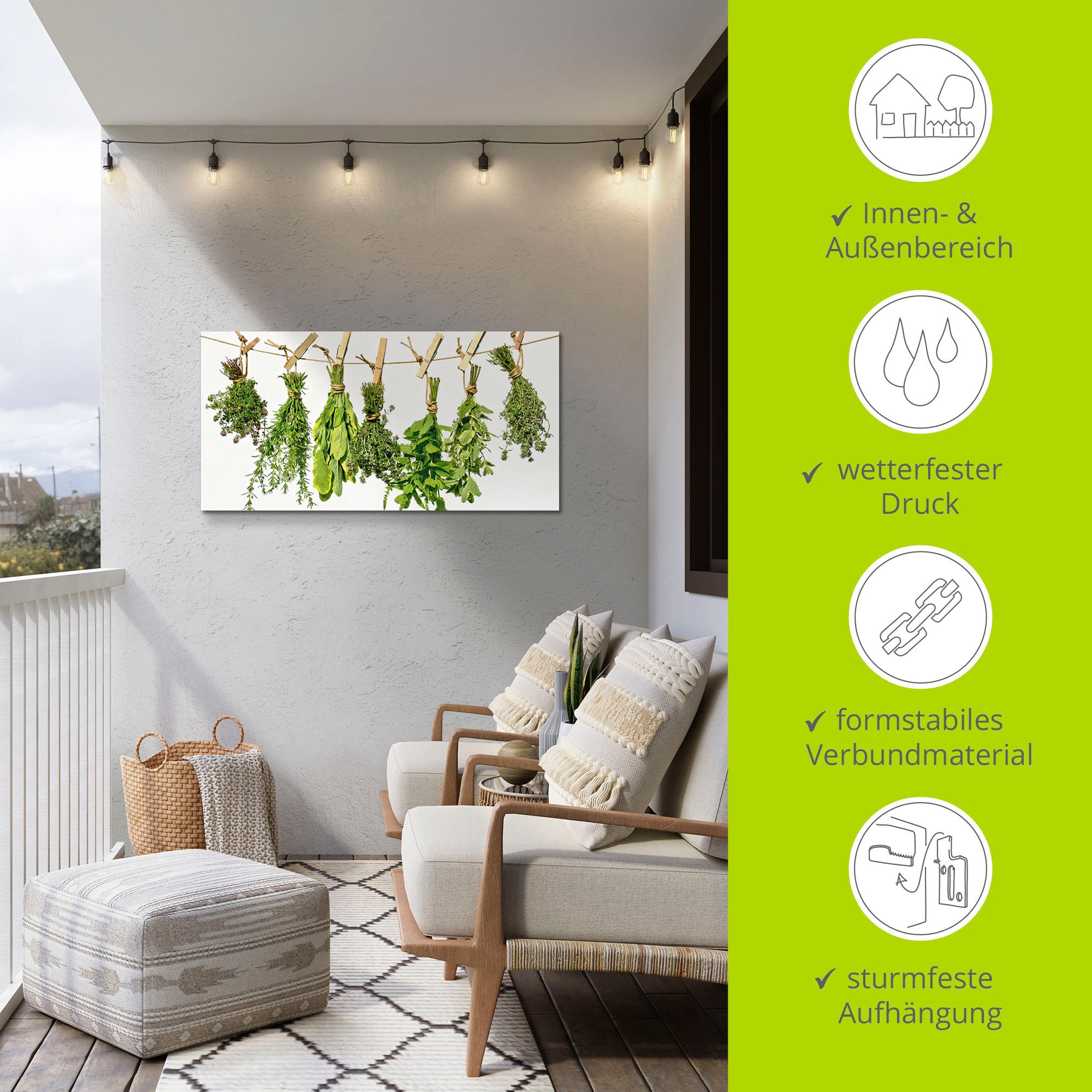 Artland Wandbild »Kräuter«, Pflanzen, (1 St.), als Alubild, Outdoorbild, Leinwandbild, Poster, Wandaufkleber
