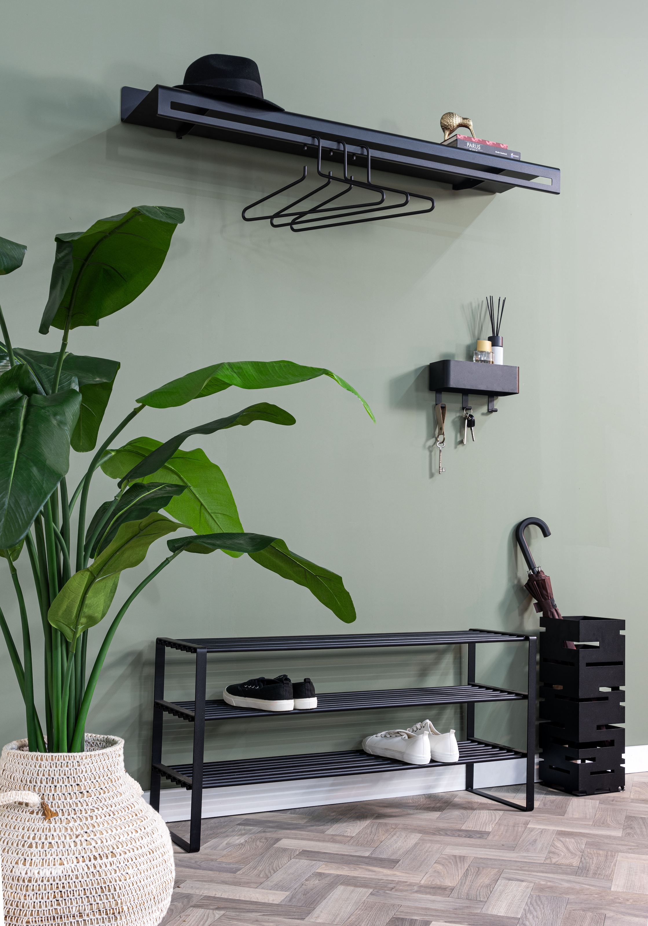 Spinder Design Garderobenleiste »SWAY 120« 2-in-1 Wandregal + Garderobe günstig online kaufen