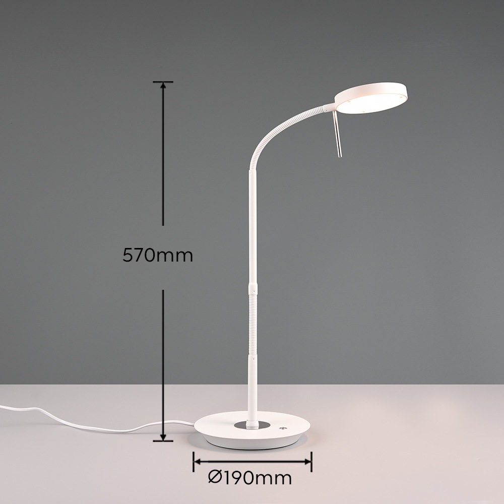 TRIO Leuchten LED Tischleuchte »MONZA, Tischlampe mit Sensordimmer Lichtfarbe einstellbar 2300-4000K«, 1 flammig, Leuchtmittel LED-Board | LED fest integriert, Leuchtenkopf flexibel verstellbar Memoryfunktion Höhe 57-74 cm