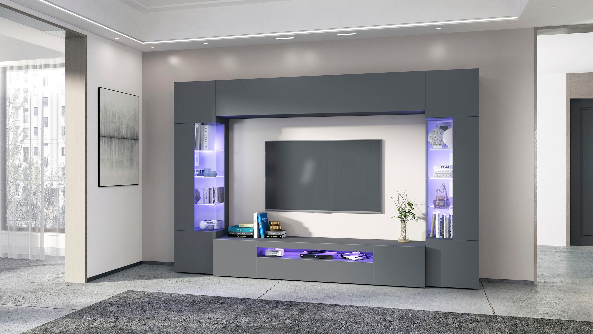 INOSIGN Wohnwand »New Egypt«, (4 St., Breite 290cm), bestehend aus 2 Stauraumvitrinen, 1 Lowboard, 1 Hängeschrank