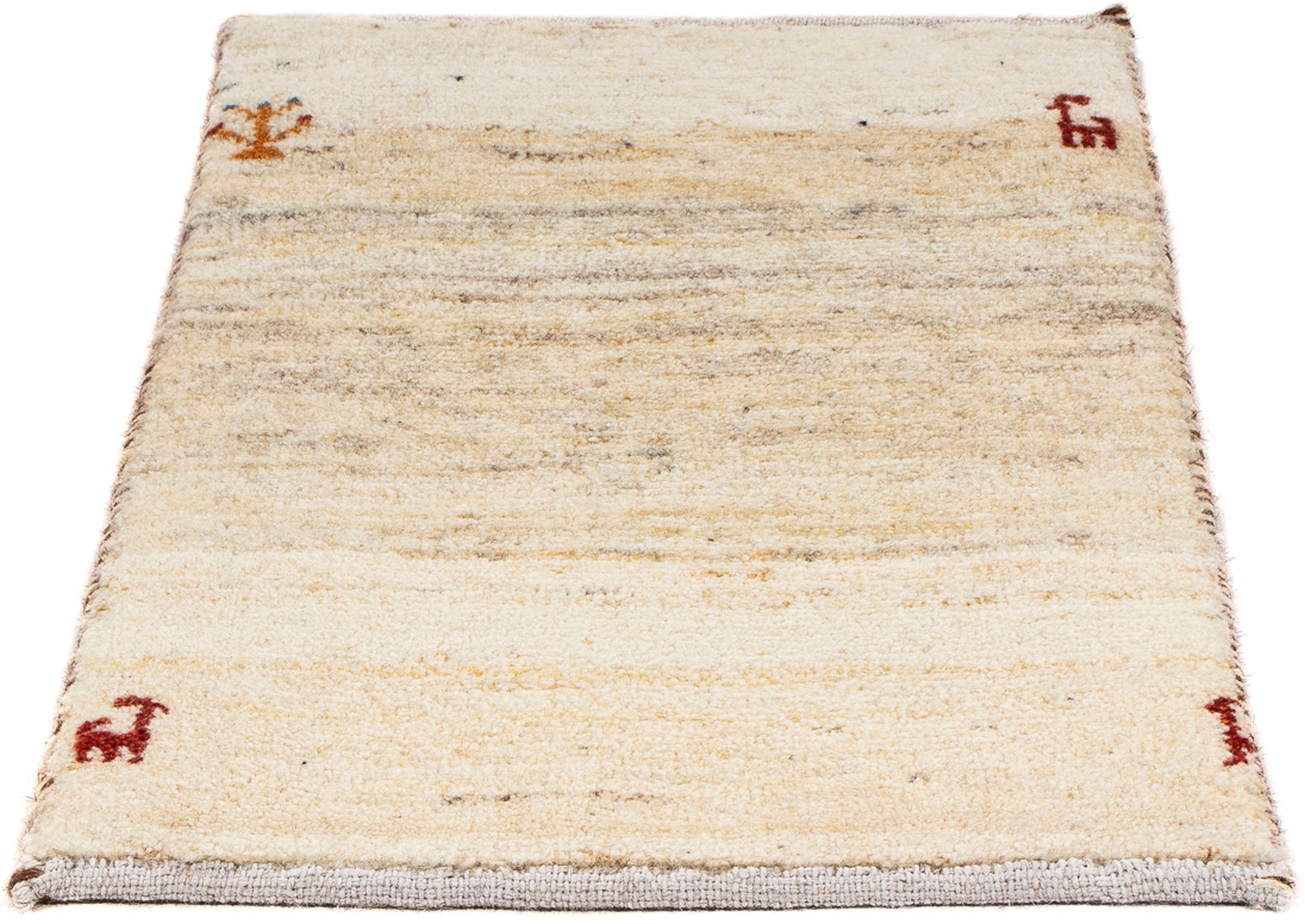 morgenland Wollteppich »Gabbeh - Loribaft Perser - 60 x 40 cm - beige«, rec günstig online kaufen