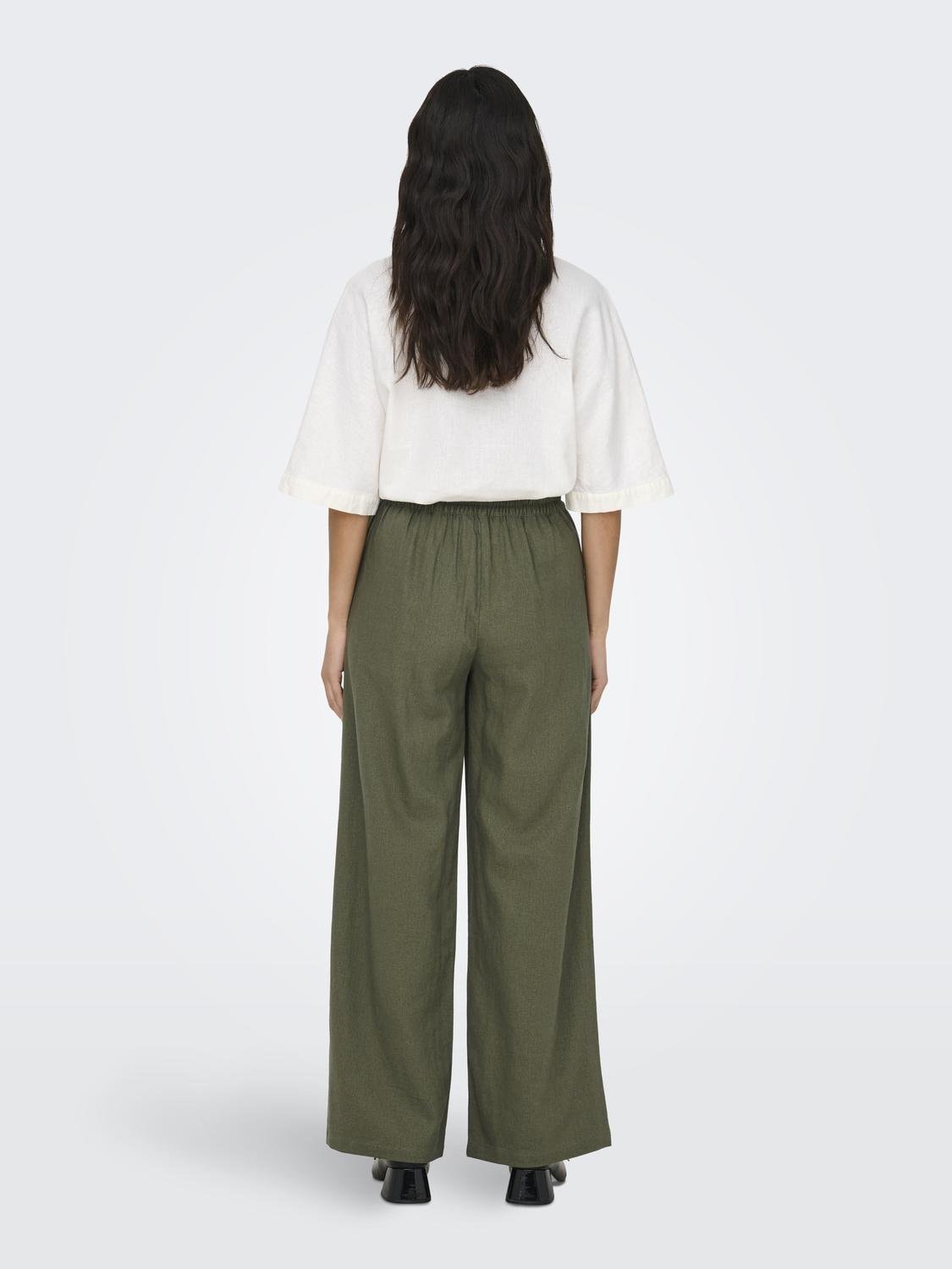 JDY »JDYSAY LINEN HW WIDE PANT WVN NOOS«  Sommerhose mit Leinen