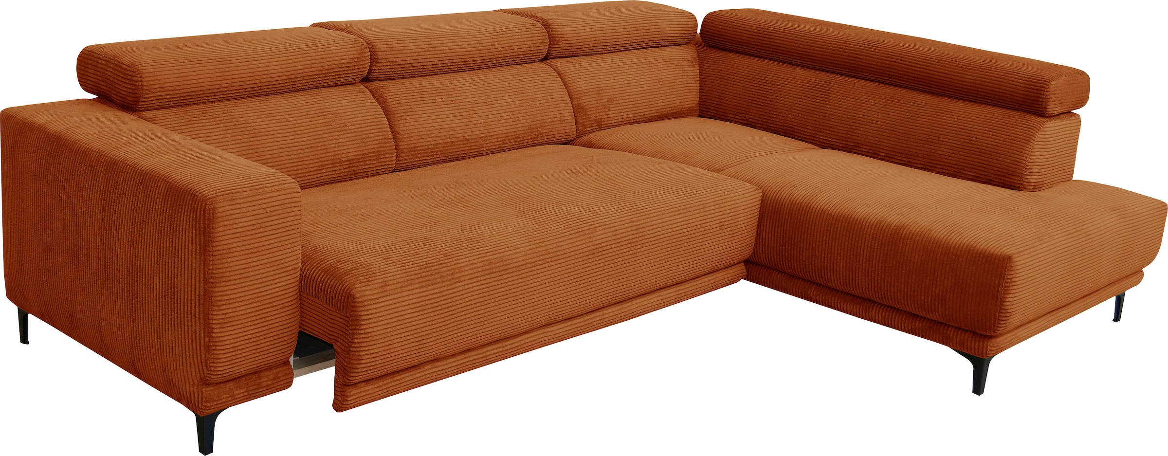 alina Ecksofa »Hikari«, wahlweise mit Sitzvorzug, in modernem Cordstoff, Breite 276 cm