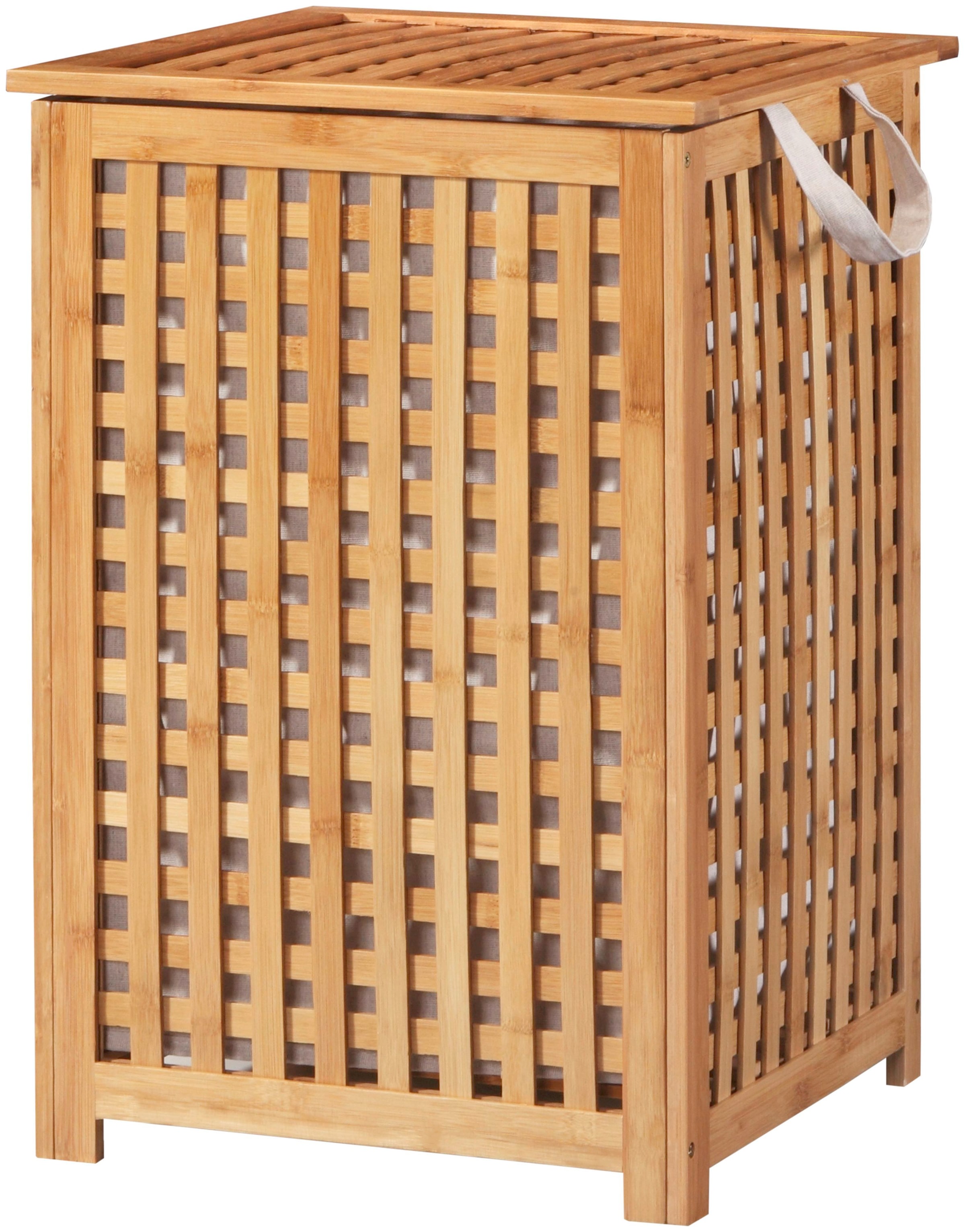 Home affaire Wäschekorb »Wäschebox mit Stoffeinsatz«, (1 St.), Höhe ca. 60  cm, Ordnungshelfer auf Raten bestellen | Wäschekörbe