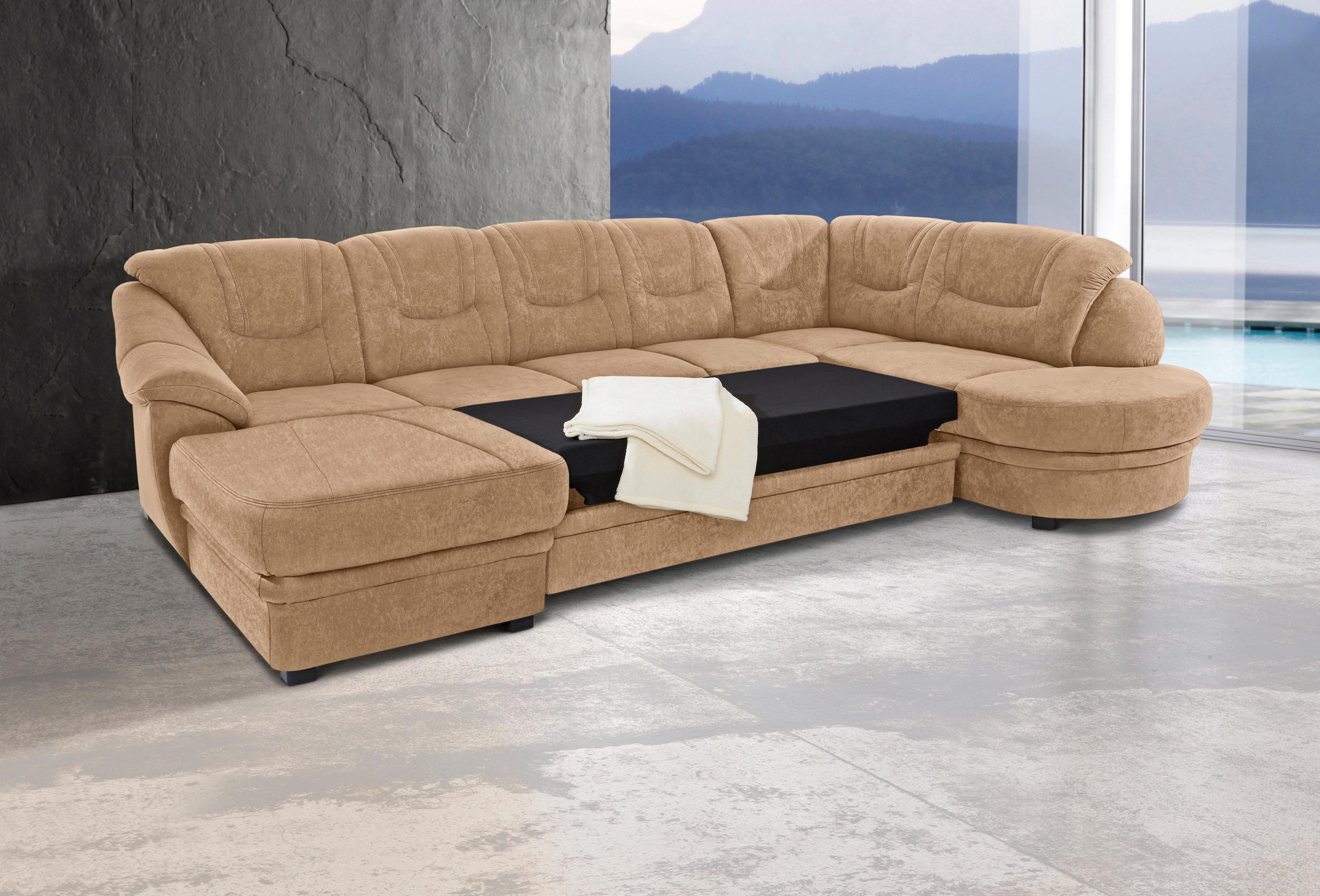 sit&more Wohnlandschaft »Savoni U-Form«, wahlweise mit Bettfunktion