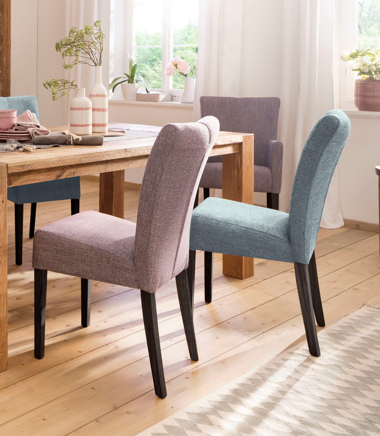 Home affaire Esszimmerstuhl »Queen« (Set) 2 Stk. Softstruktur Beine aus mas günstig online kaufen