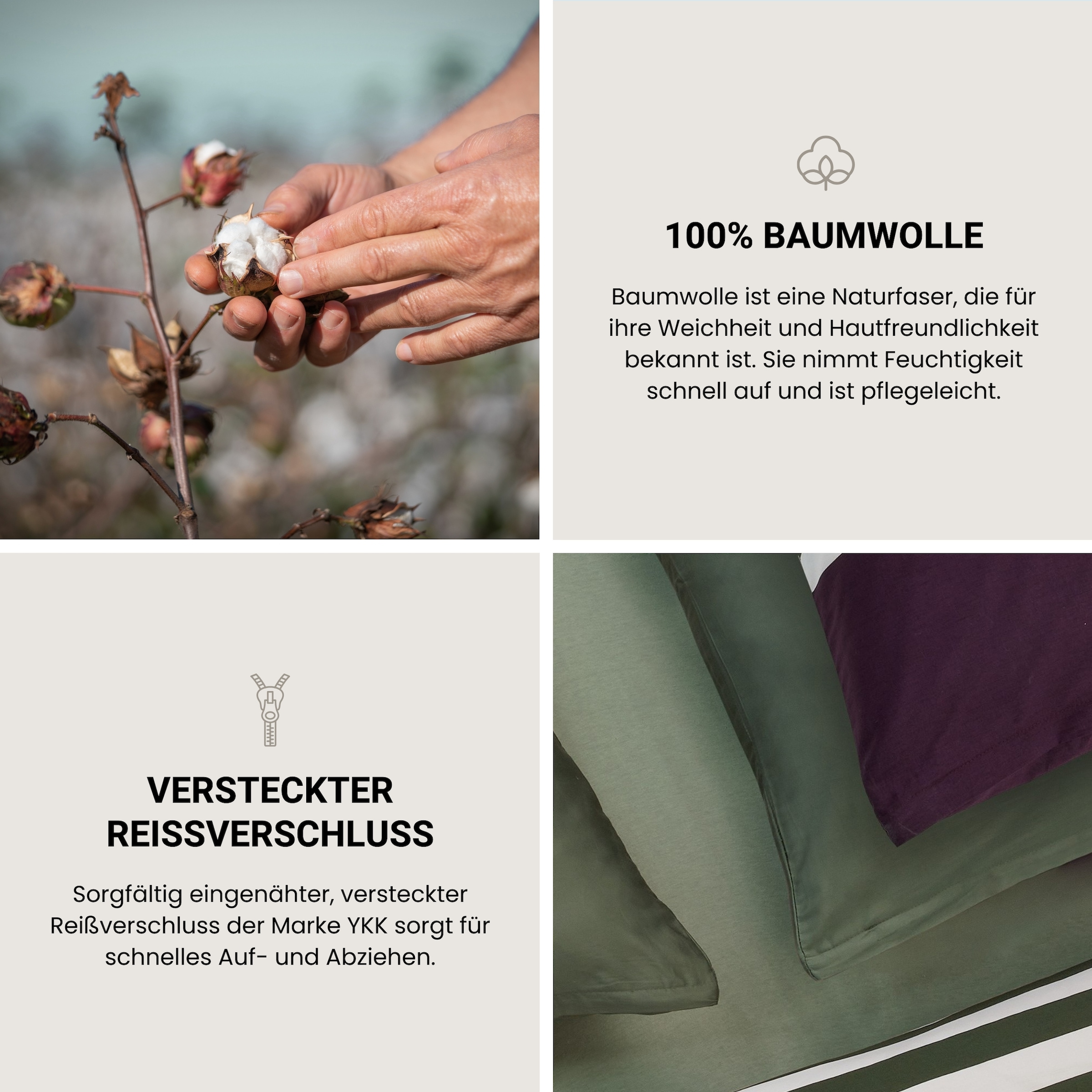 Schiesser Bettwäsche »Smarell aus weicher Baumwolle mit klassischen Blockstreifen«, Made in Green