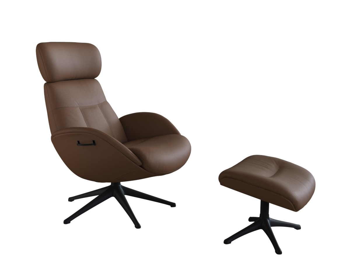 FLEXLUX Relaxsessel »Relaxchairs Elegant«, Premium Komfort, Rücken- & Kopfteilverstellung, drehbar, Fuß schwarz
