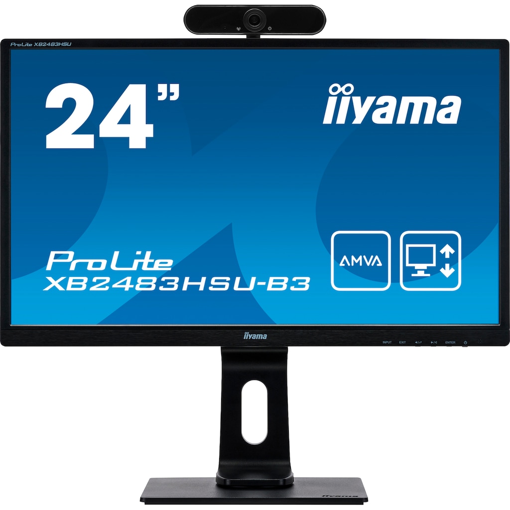 Iiyama Gaming-Monitor »PST00206 XB2483HSU-B3 D + Hyrican Full HD-Webcam DW1«, 60,5 cm/23,8 Zoll, 1920 x 1080 px, Full HD, 4 ms Reaktionszeit, 75 Hz