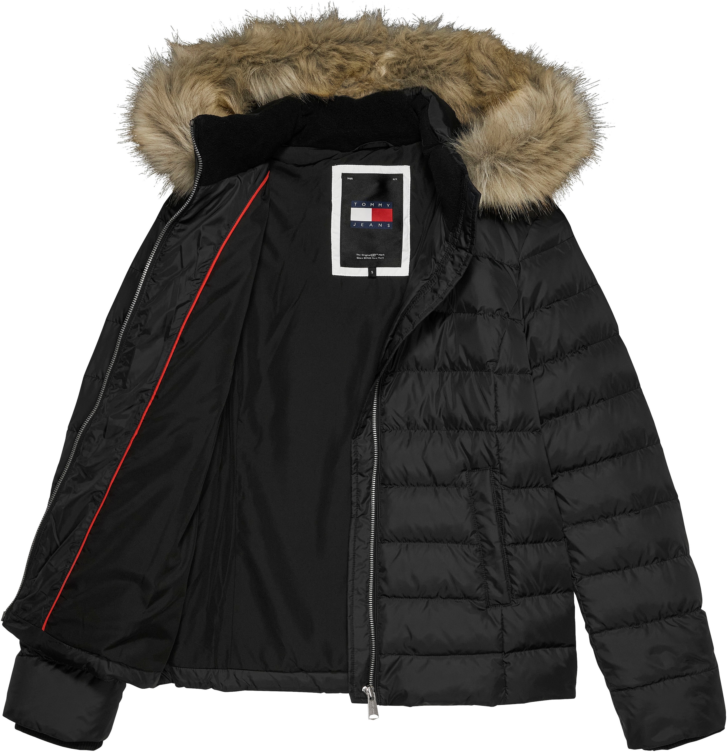 Tommy Jeans Steppjacke »TJW BASIC HOODED DOWN JACKET EXT«, mit Kapuze, mit Logostickerei