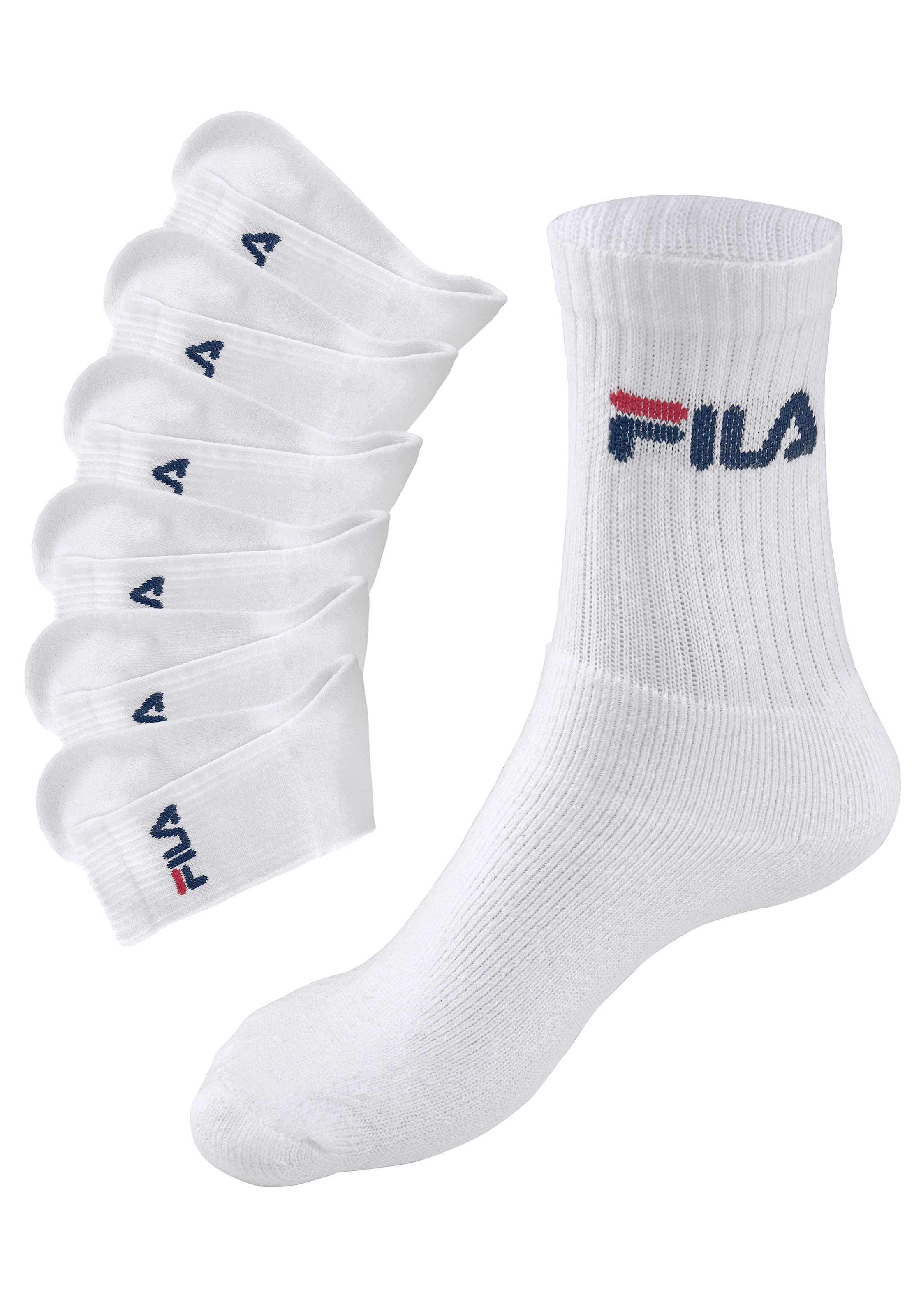 Fila Tennissocken »UNISEX CREW TENNIS FULL TERRY SOCKS« 6 Stk. tlg. Sportsocken, flache Zehennaht
