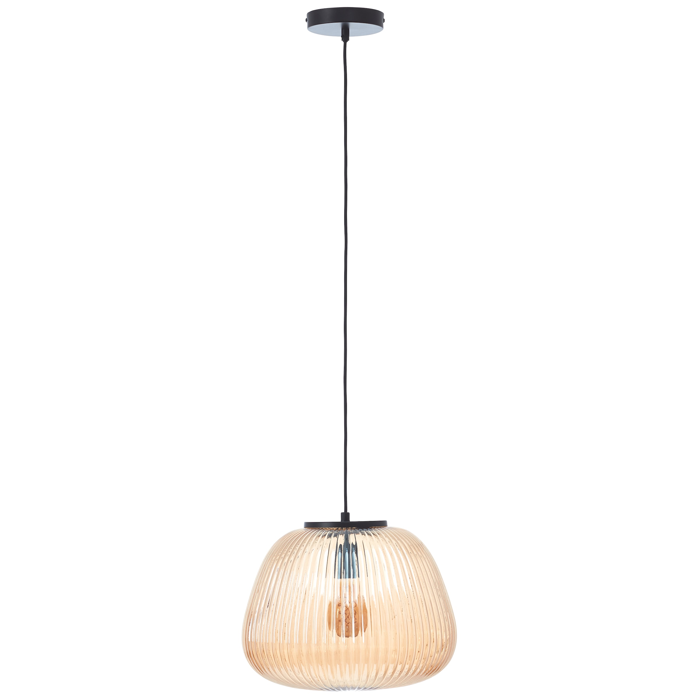 Brilliant Pendelleuchte »Kaizen« E27 1 Stk. Riffelglas, D 35 cm, E27, kürzb günstig online kaufen