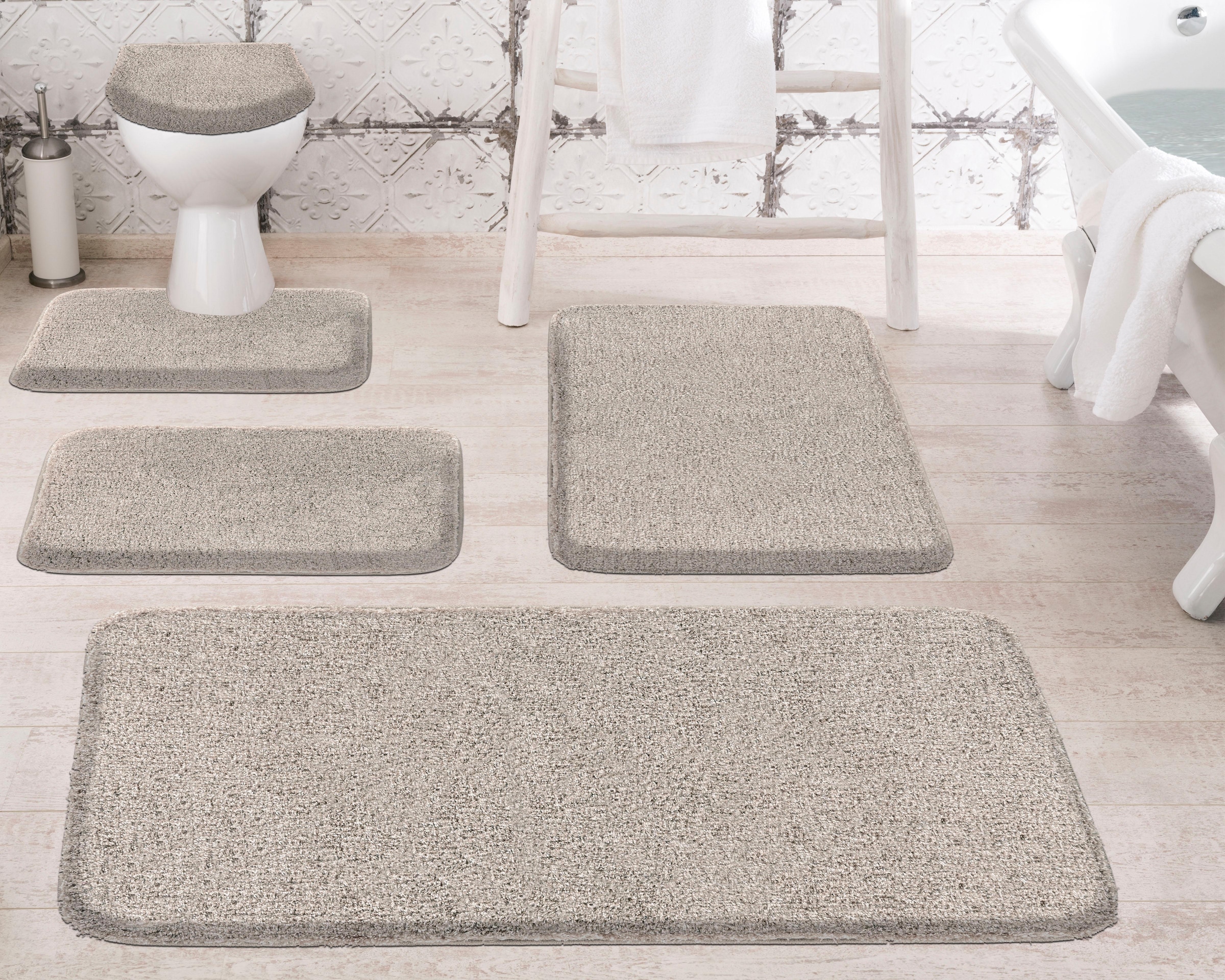 Grund Badematte »Melange«, rutschhemmend beschichtet, fußbodenheizungsgeeignet, besonders dichter Flor