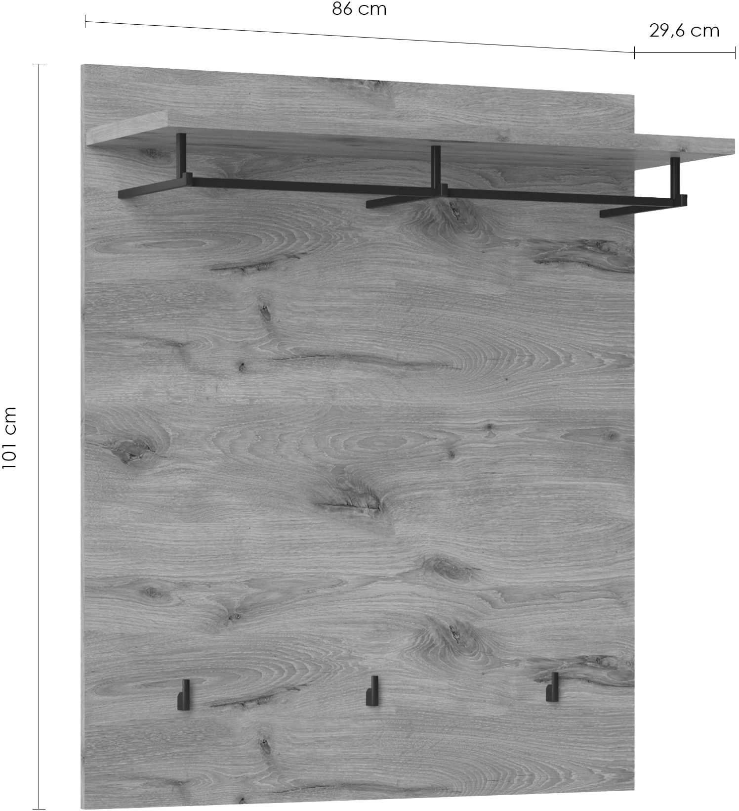 LIVING CHARM Garderobenpaneel »Twist«, Breite 86 cm