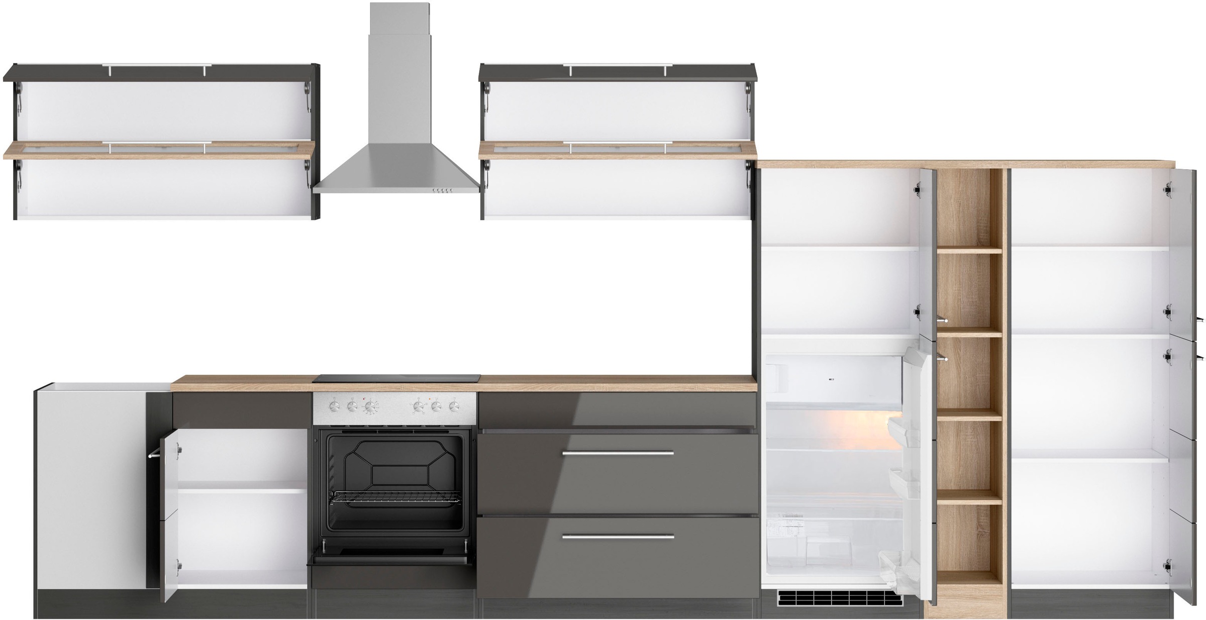 KOCHSTATION Winkelküche »KS-Wien«, Stellbreite 220 x 420 cm, wahlweise mit E-Geräten