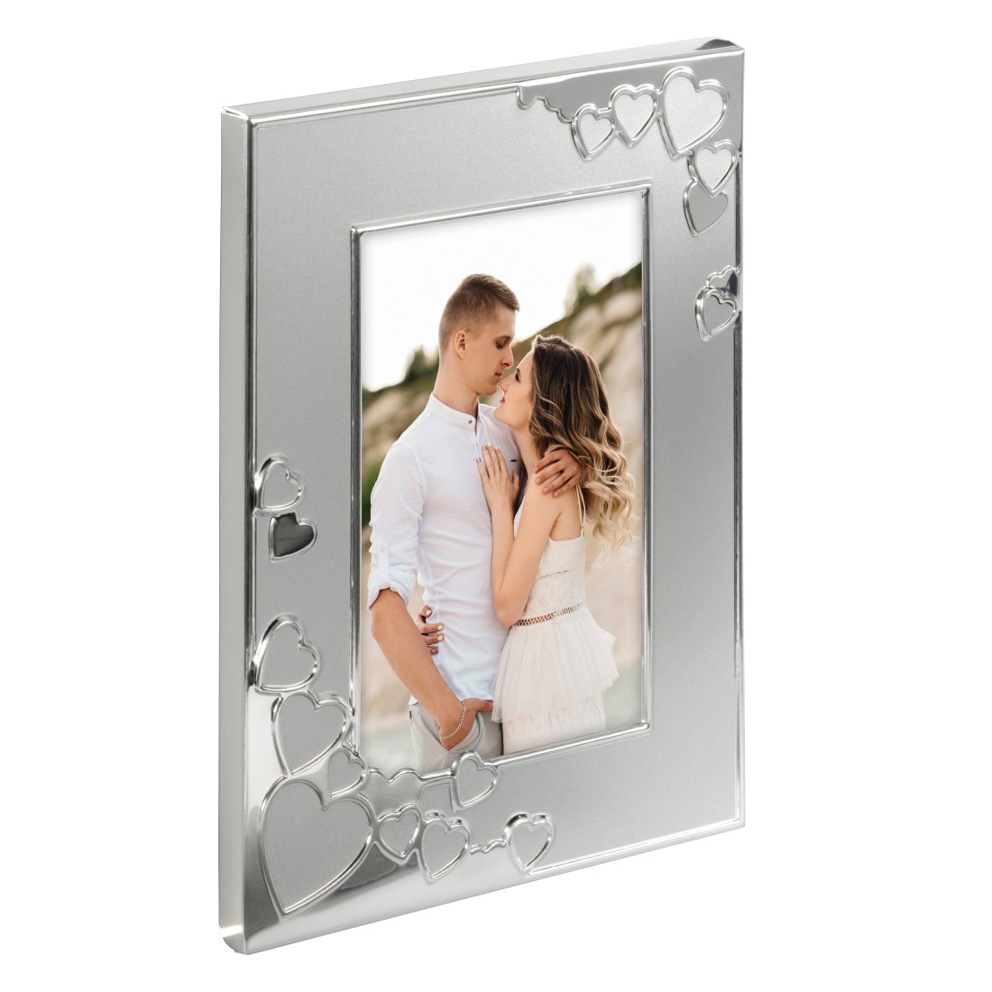Hama Portraitrahmen »Bilderrahmen 13 x 18 cm für 1 Bild, zum Aufhängen und Stellen«, für 1 Bilder, Portraitrahmen, Herz, Aluminium