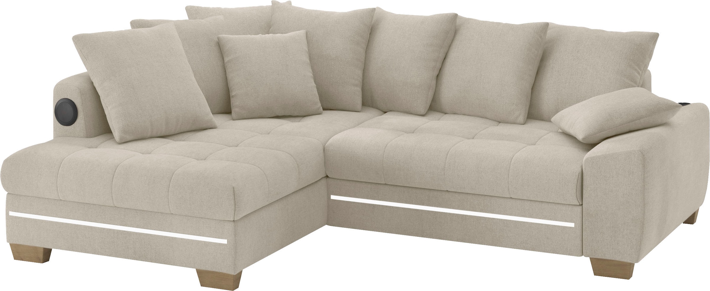 Mr. Couch Ecksofa »Nikita II, L-Form«, mit Kaltschaum, RGB-LED, Soundsystem günstig online kaufen
