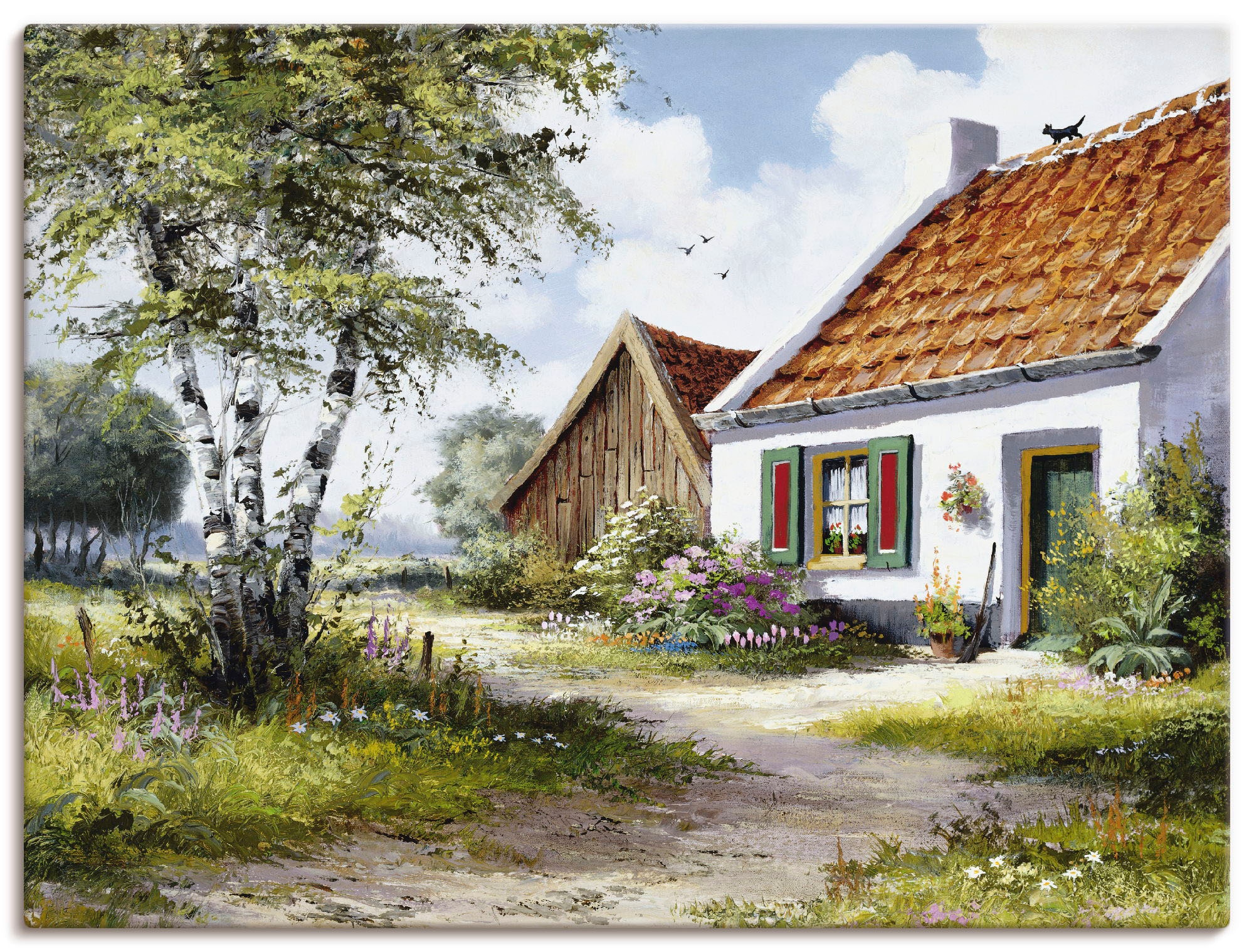 Artland Wandbild »Katze auf dem Dach«, Garten, (1 St.), als Leinwandbild, P günstig online kaufen