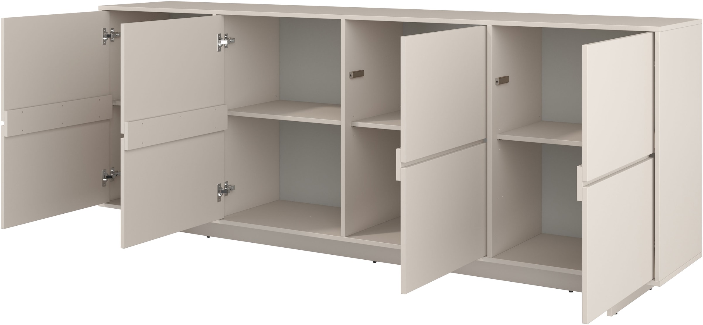 OTTO home Sideboard »Tatami, Stilvolle, moderne grifflose Kommode 4 Türen, Breite 220cm« Anrichte mit viel Stauraum, Böden verstellbar, push-to-open-Funktion