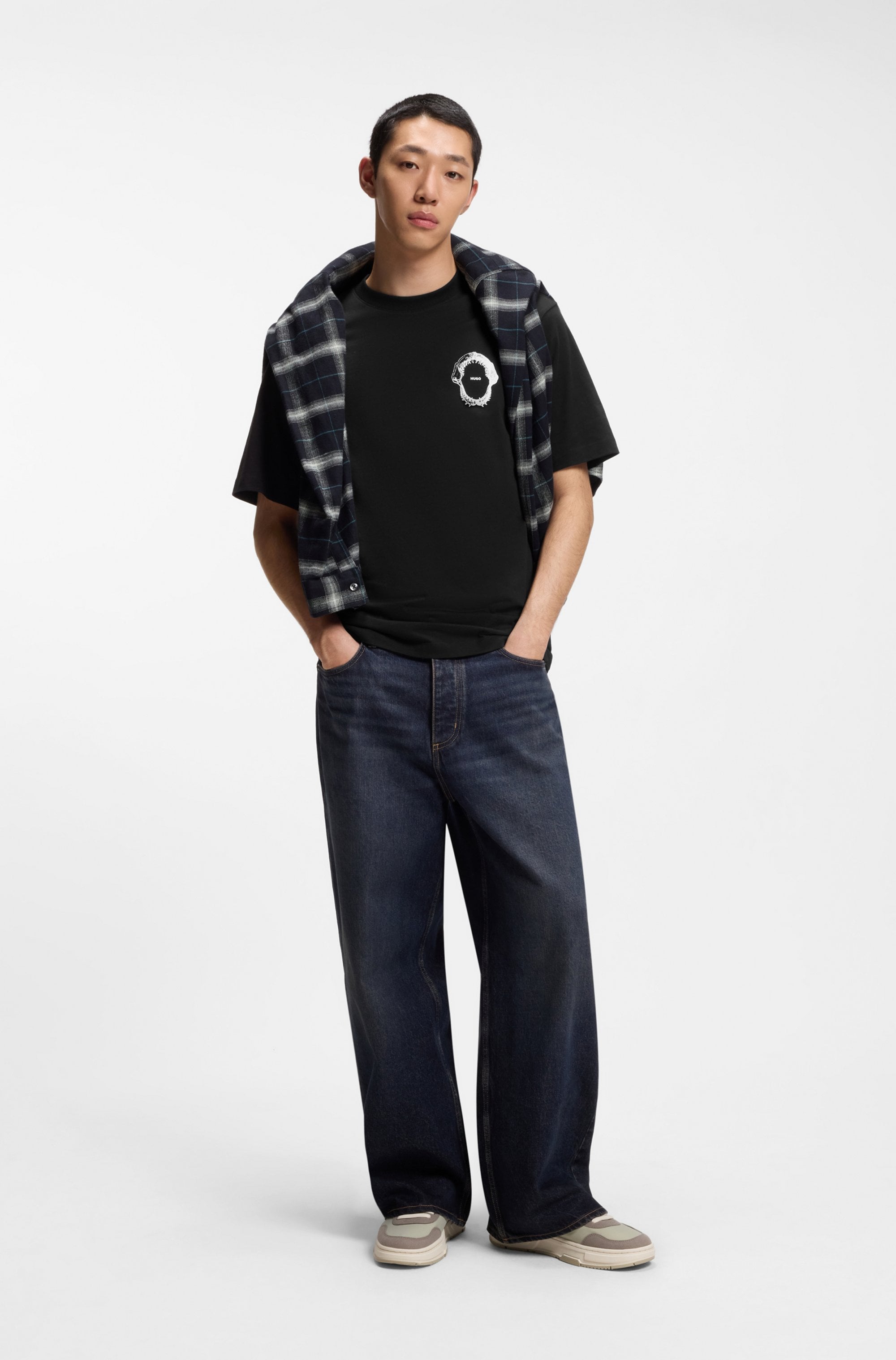 HUGO Blue T-Shirt Regular Fit, Rückdruck, Rundhalsausschnitt