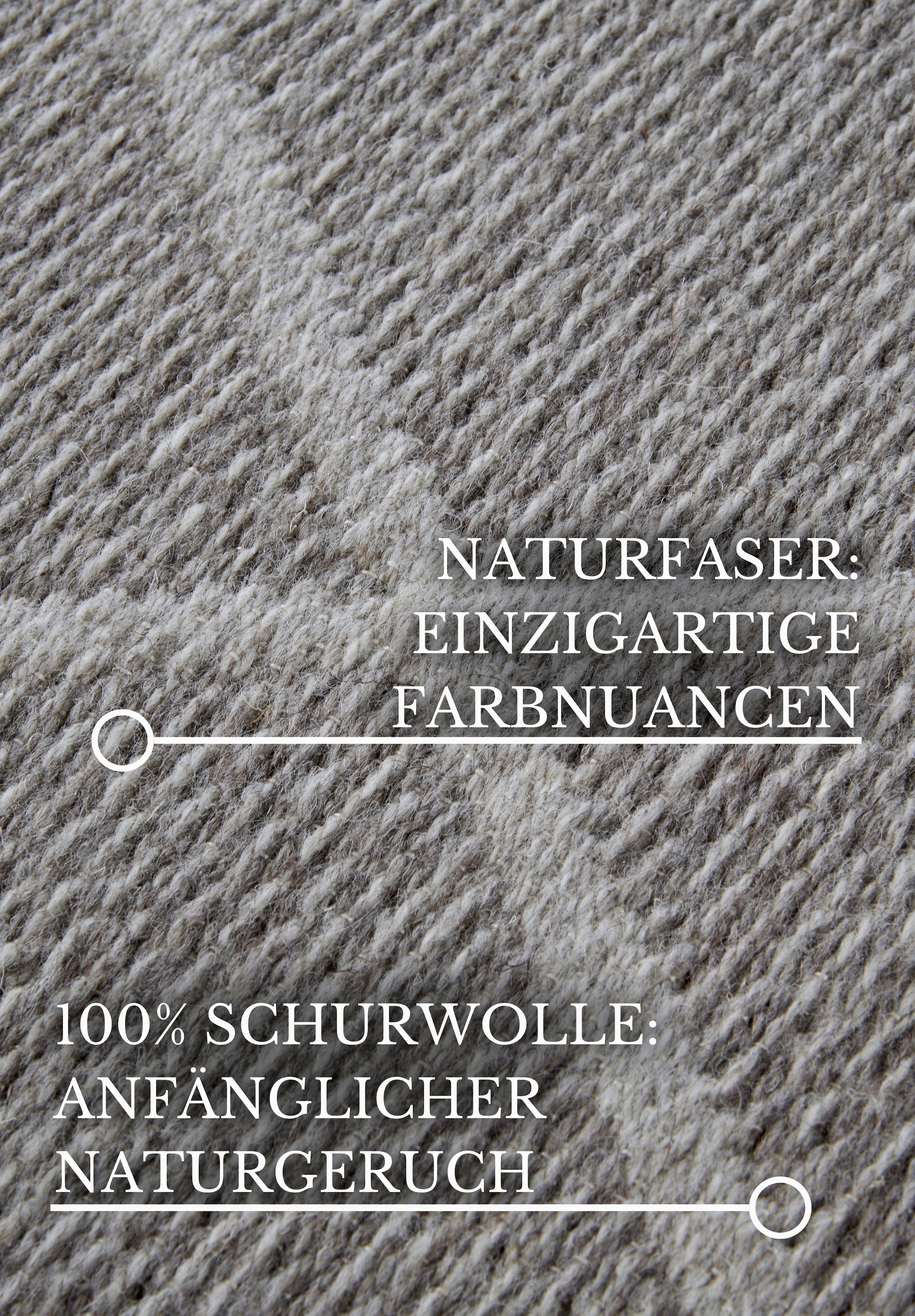 Villeroy & Boch Wollteppich »Maria«, rechteckig, 5 mm Höhe, Schurwolle, Wolle, Natur, Wohnzimmer, Schlafzimmer, Boho, Skandi