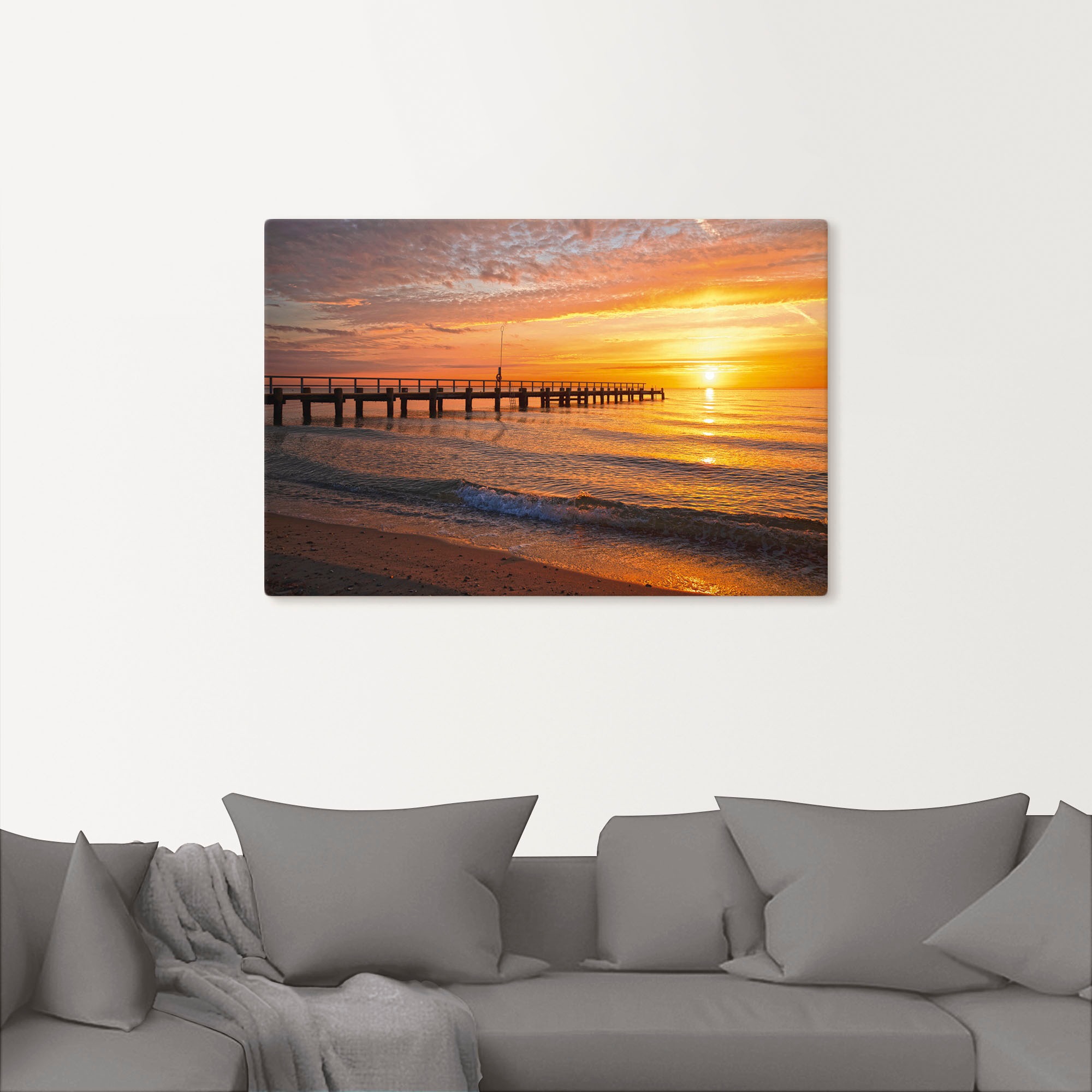 Artland Wandbild »Urlaubsfeeling am Ostseestrand«, Bilder vom Sonnenunterga günstig online kaufen