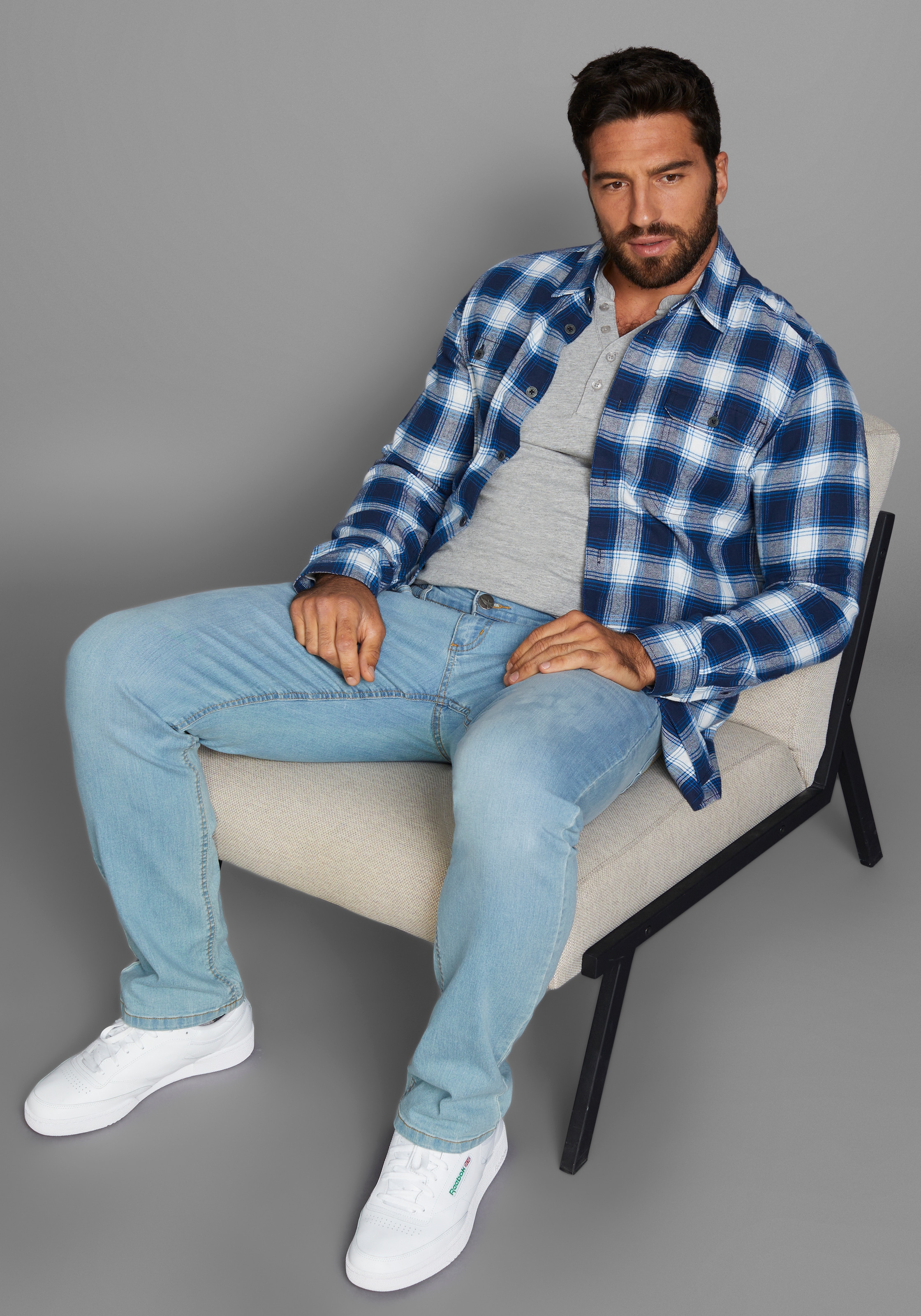H.I.S Henleyshirt, (2-er Pack), mit Knopfleiste