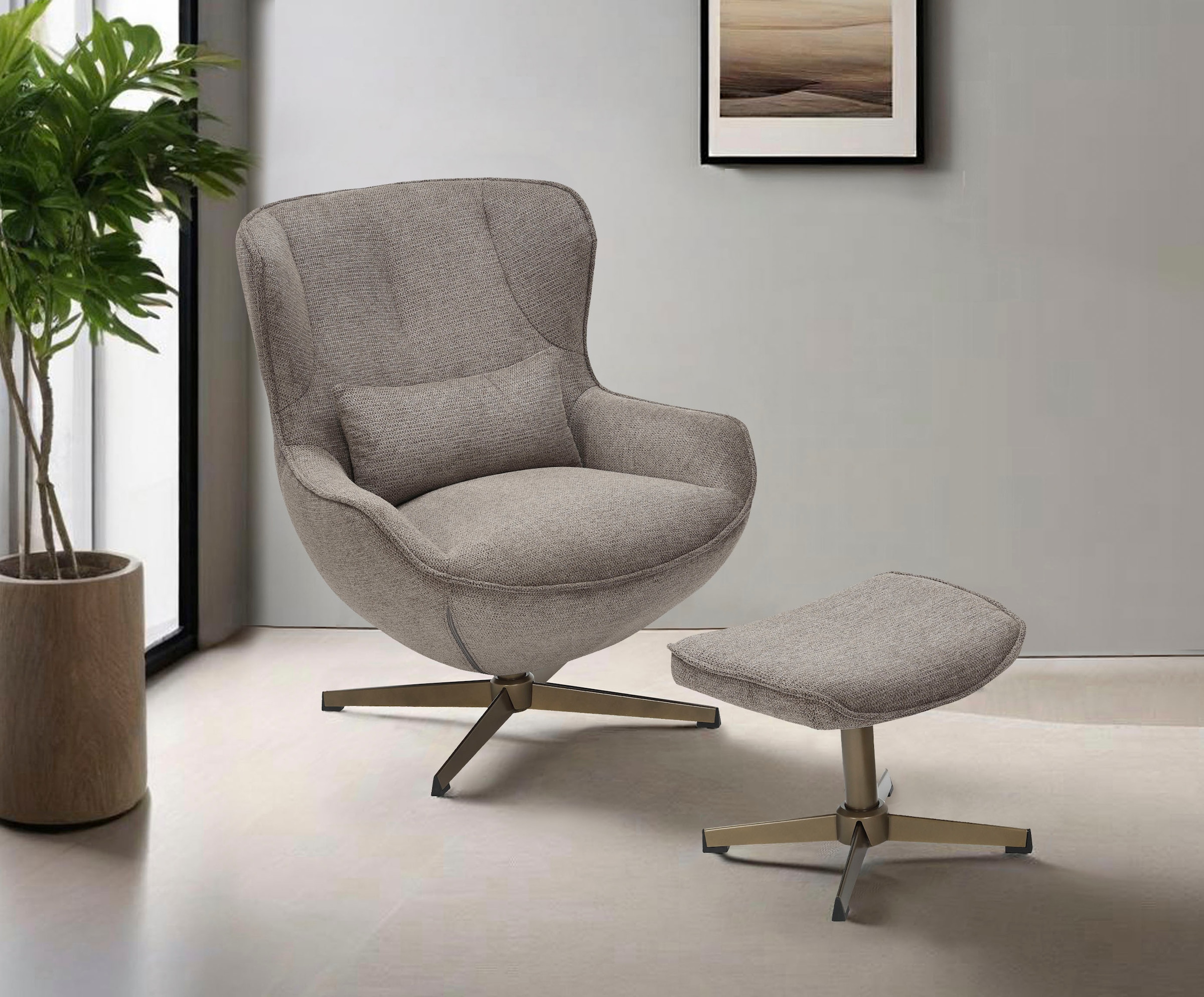 OTTO home Sessel »Yolli Relaxsessel, TV-Sessel mit Hocker« 360° Grad drehba günstig online kaufen