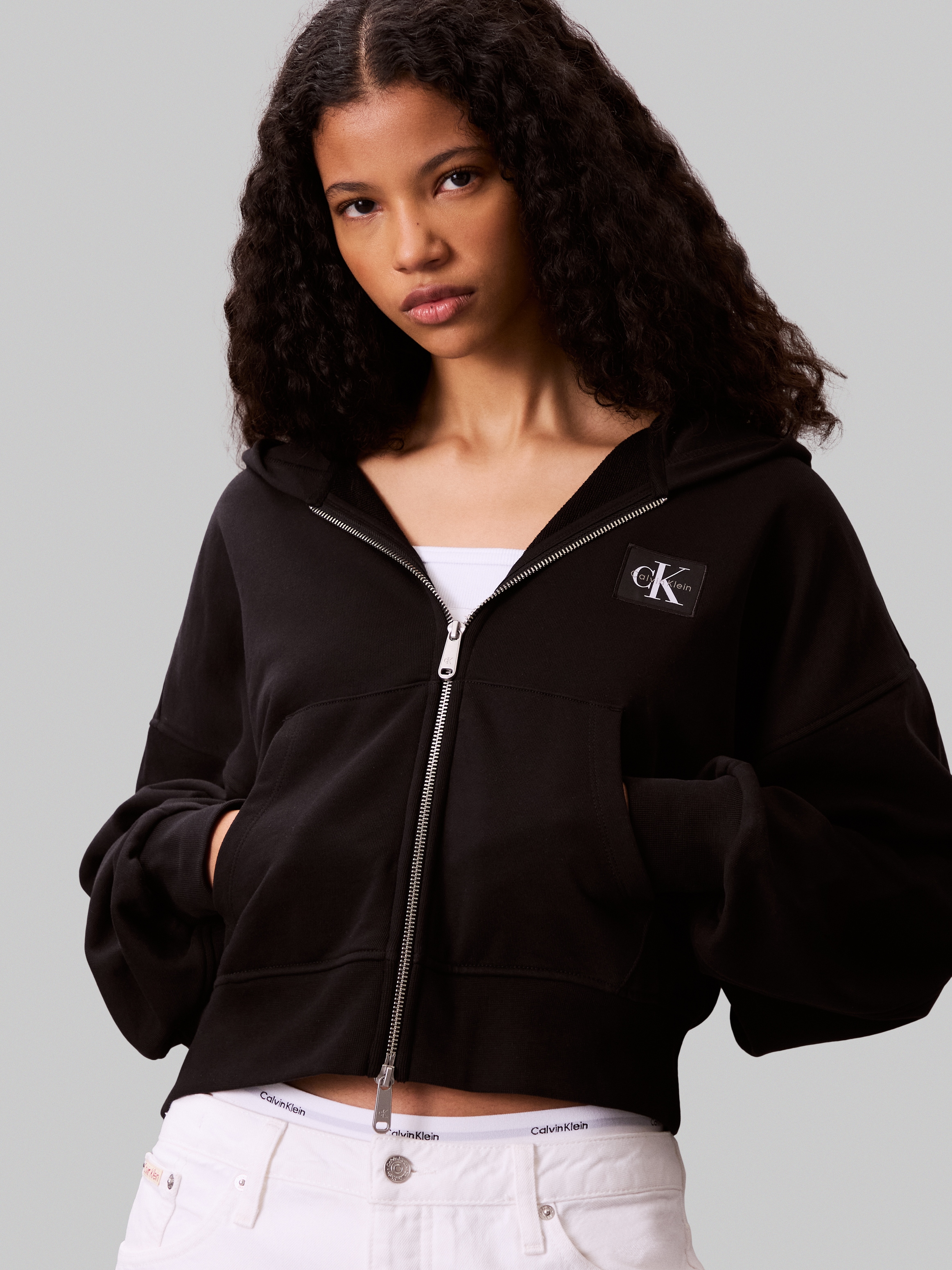 Calvin Klein Jeans Kapuzensweatshirt »A- FRNCH TRRY BDG LG«, Mit Rundhalsausschnitt