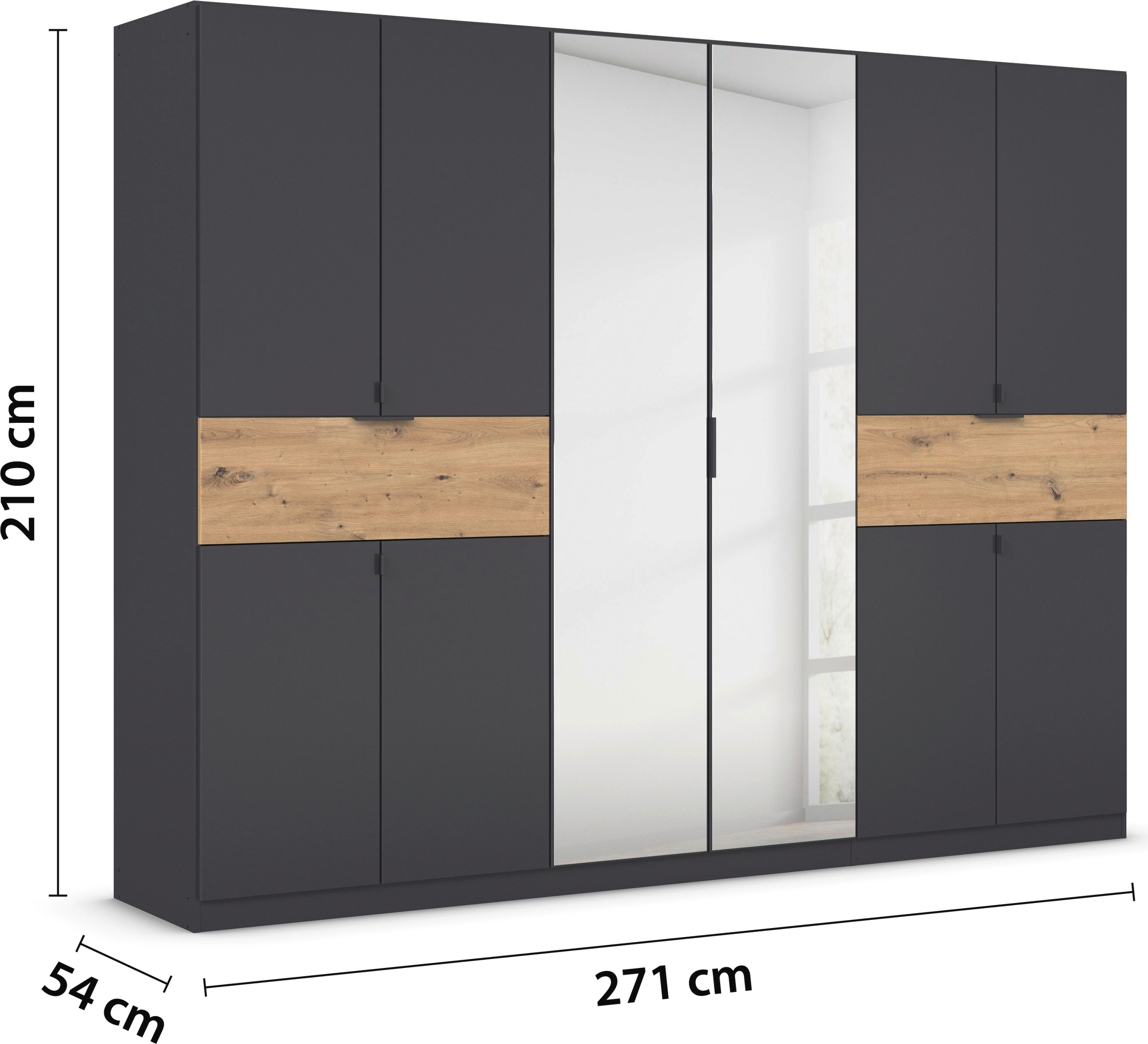 rauch Drehtürenschrank »Kleiderschrank Schrank Garderobe Wäscheschrank TICAO«, (Schubladen in der Höhe variabel positionierbar), mit 2 geräumigen Schubladen, viel Stauraum MADE IN GERMANY