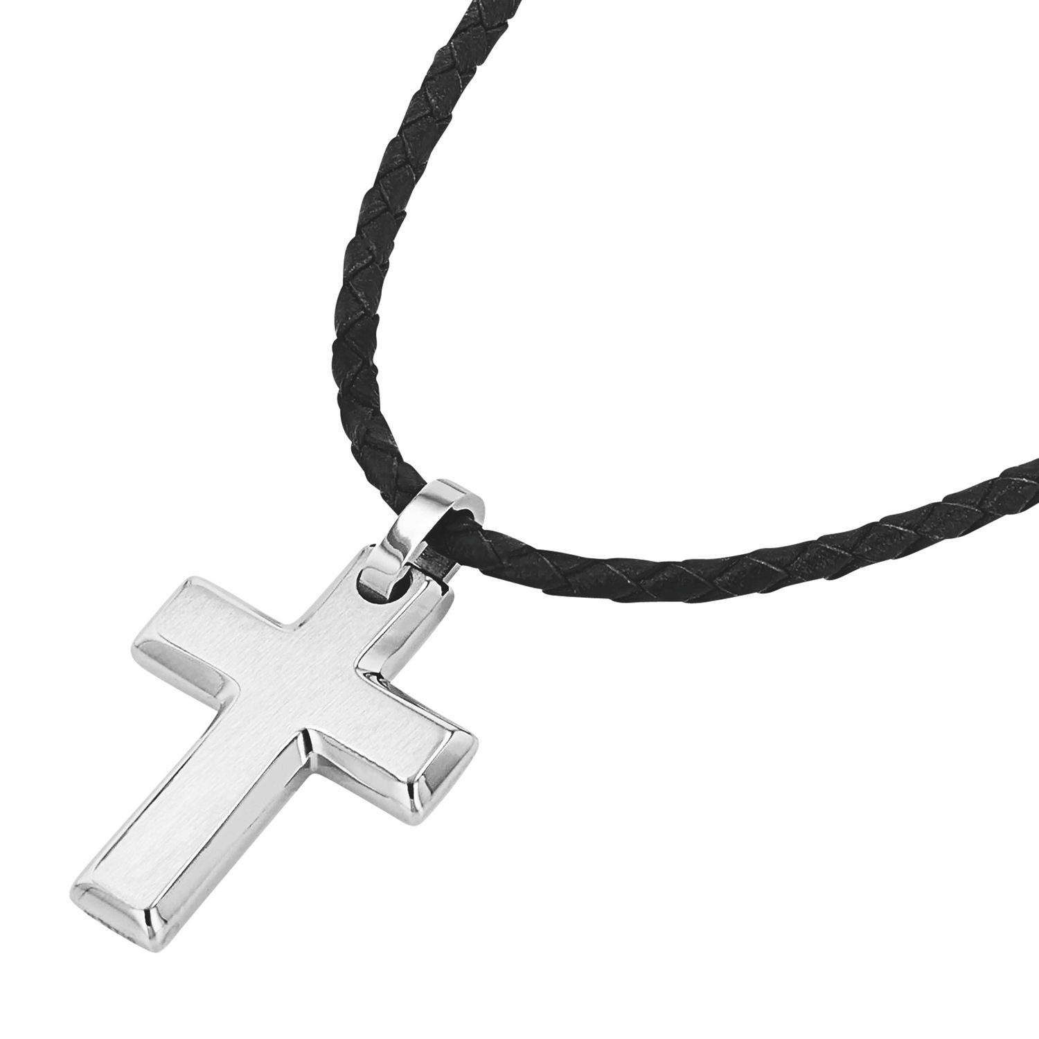 TOM TAILOR Kette mit Anhänger »Schmuck Geschenk Edelstahl Leder Kreuz«