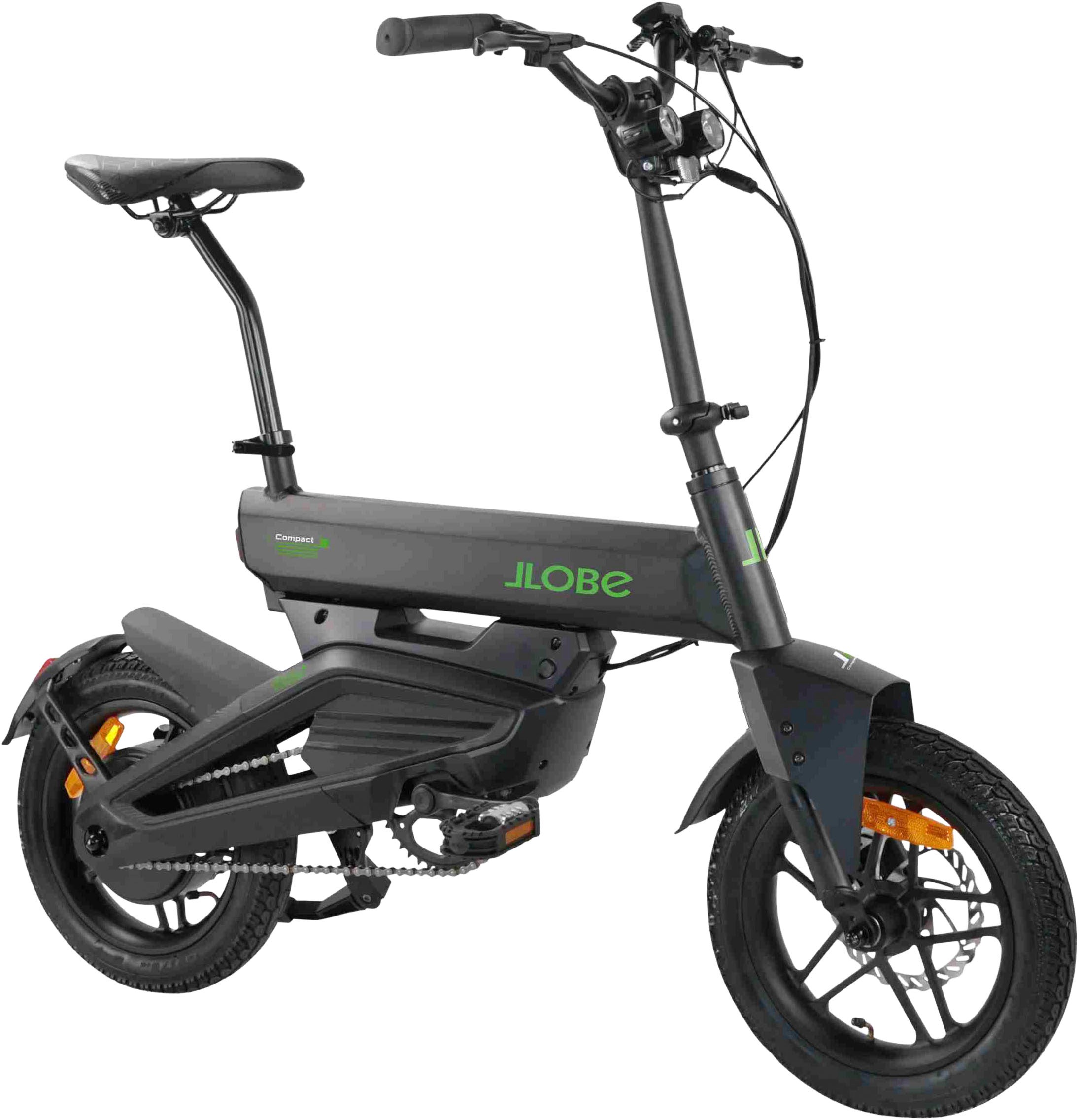 LLobe »City E-Bike 14" Compact« 9 Gang Shimano Tourney Schaltwerk Kettenschaltung Heckmotor 250 W