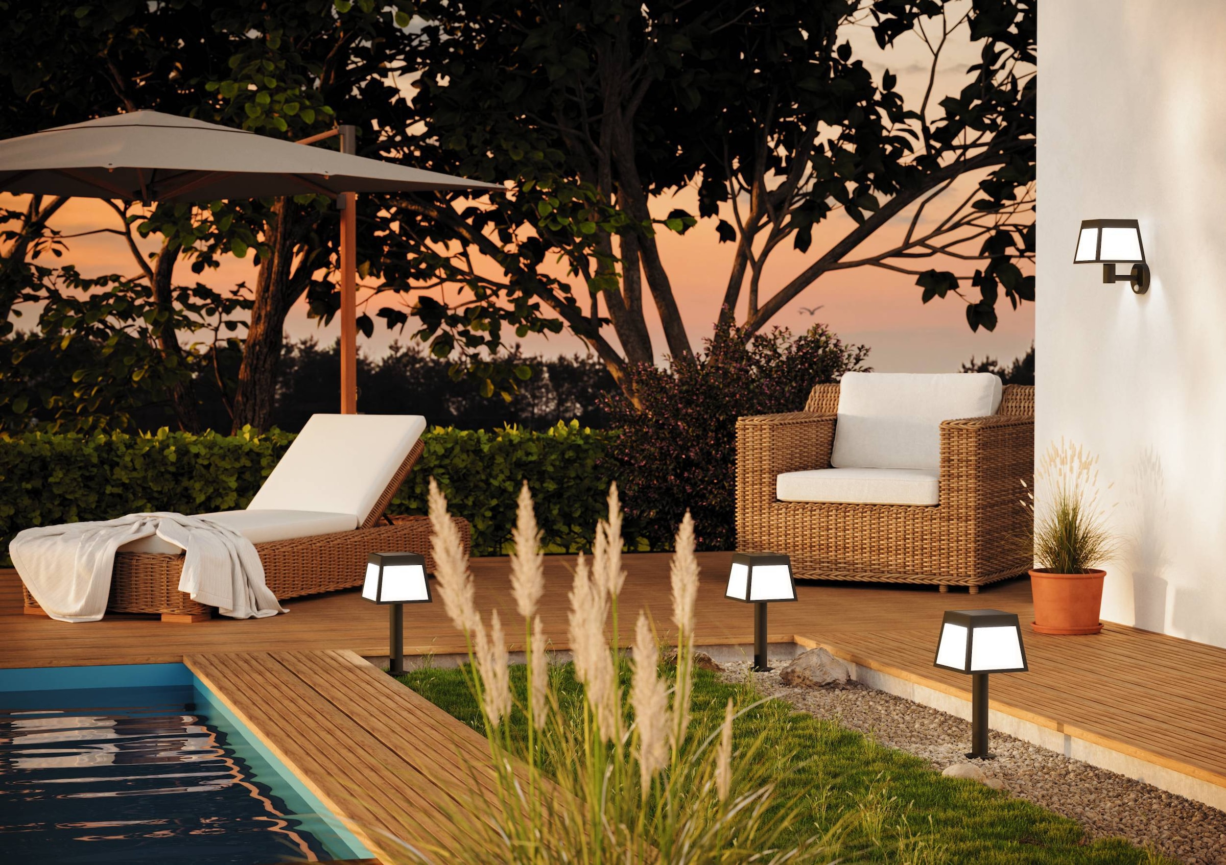 EGLO LED Solarleuchte »Altilia Wandlampe, Solarlampe, Außenlampe, Laterne, Kunststoff, IP44« LED-Modul 1 Stk. Warmweiß Solarleuchte - L15,5 x H20 x AL23 cm - schwarz - 7,5W inkl.