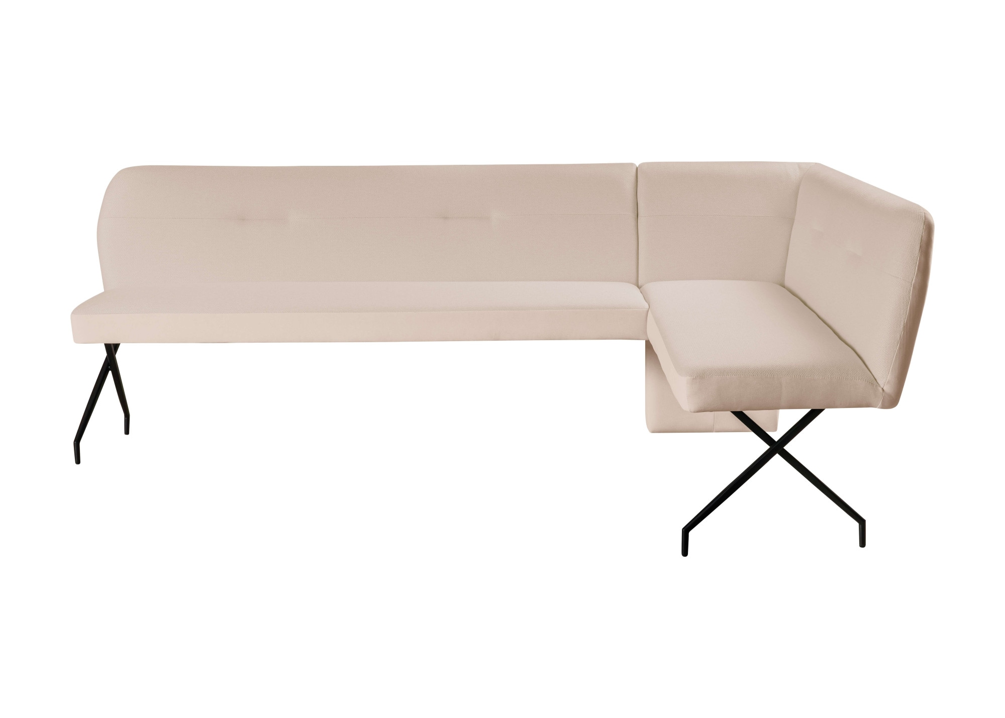 OTTO home Eckbank »Bruna Esszimmerbank, Bank, Küchenbank, Polsterbank« Mattschwarzes Metallgestell, 2-Stoff-Design, Wellenfederung im Sitz